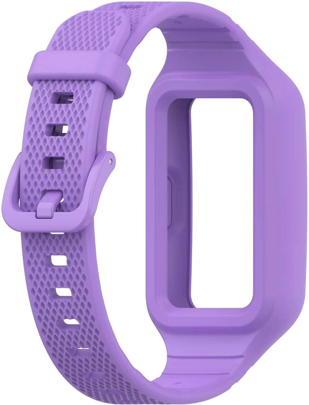 DL3 Mobilak Strap Compatible with Huawei Band 10/9/8/7/6/6 Pro, Adjustable Replacement Strap - Silicone Replacement Wrist Strap With Built-in Case Cover For Honor Band 6/7 - Black - Purple