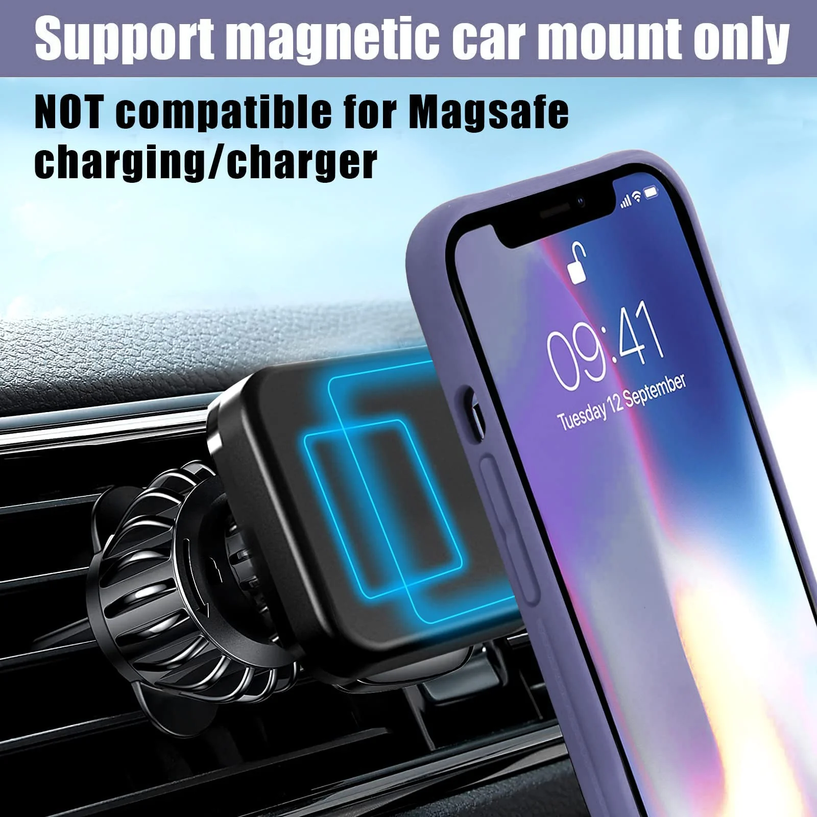 DL3 Mobilak Silicone Protective Case with Magnetic Vertical and Horizontal Kickstand for iPhone 11 Pro Max (6.5 Inch) - Lavender Purple