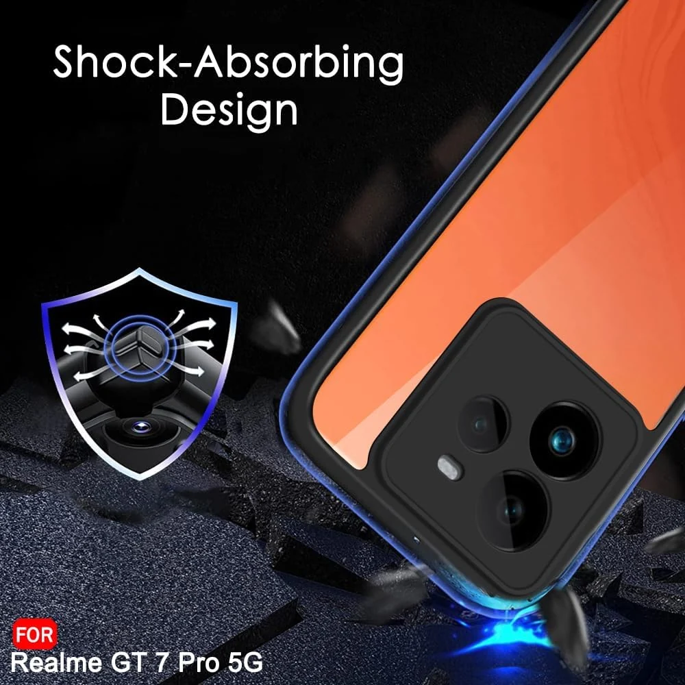 DL3 Mobilak Rugged Protective Case for realme GT 7 Pro 5G, Camera protection, Shock-absorbing protection, Scratch-resistant surface - Black