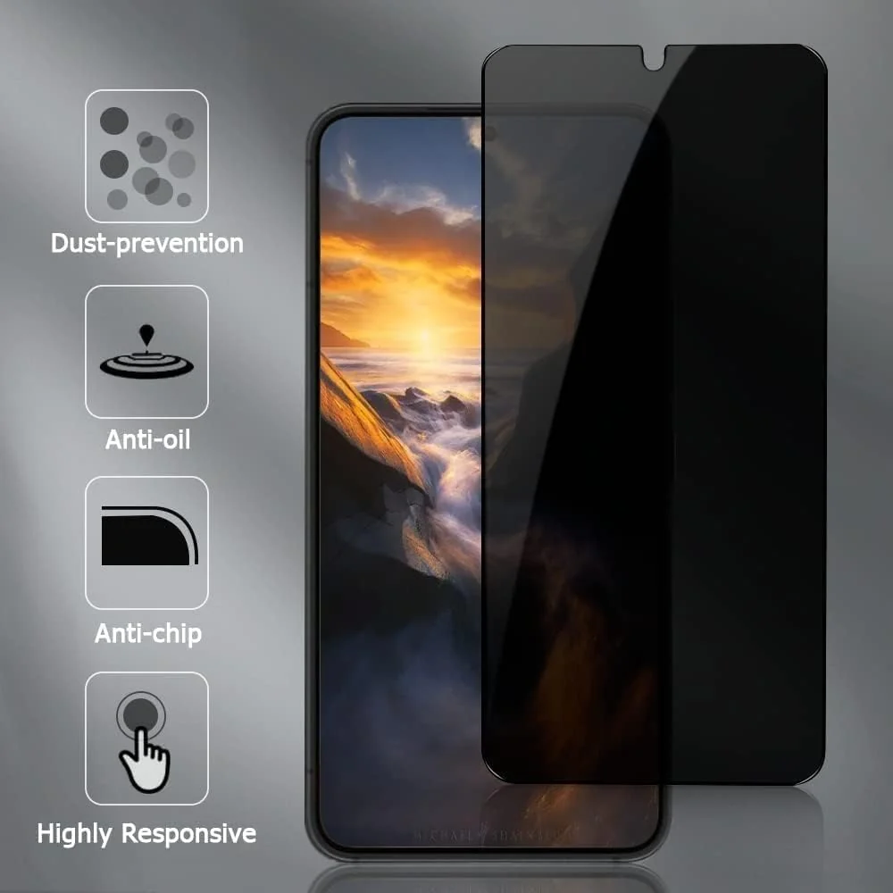 DL3 Mobilak OPPO A3 / OPPO A3x Privacy Screen Protector, Anti-Spy 9H Hardness Tempered Glass Film [Case Friendly] [Bubble Free] - Black