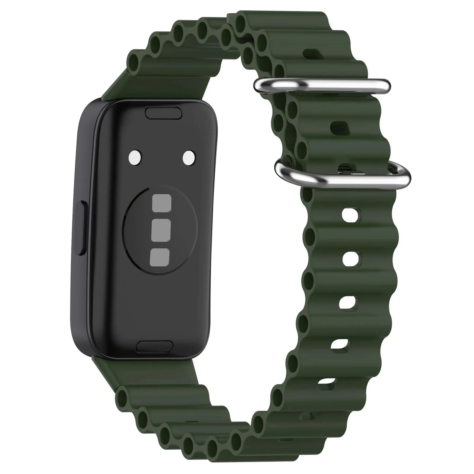 DL3 Mobilak Ocean Band for Huawei Band 8, Adjustable Silicone Stretchy Sport Strap Women Men Replacement Wristband for Huawei Band8 - Green