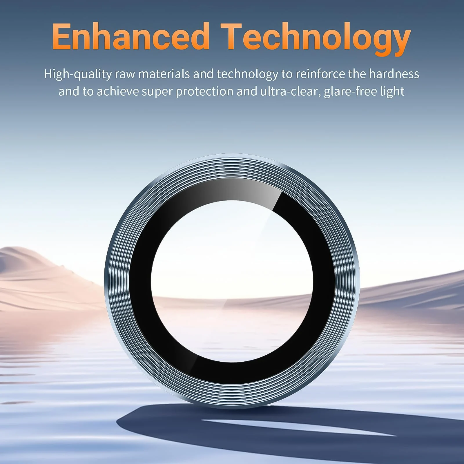 DL3 Mobilak Camera Lens Protector for Samsung Galaxy A25 Accessories, 9H Tempered Glass Metal Individual Ring Camera Cover Screen Protector, Case Friendly, Anti Scratch - Blue