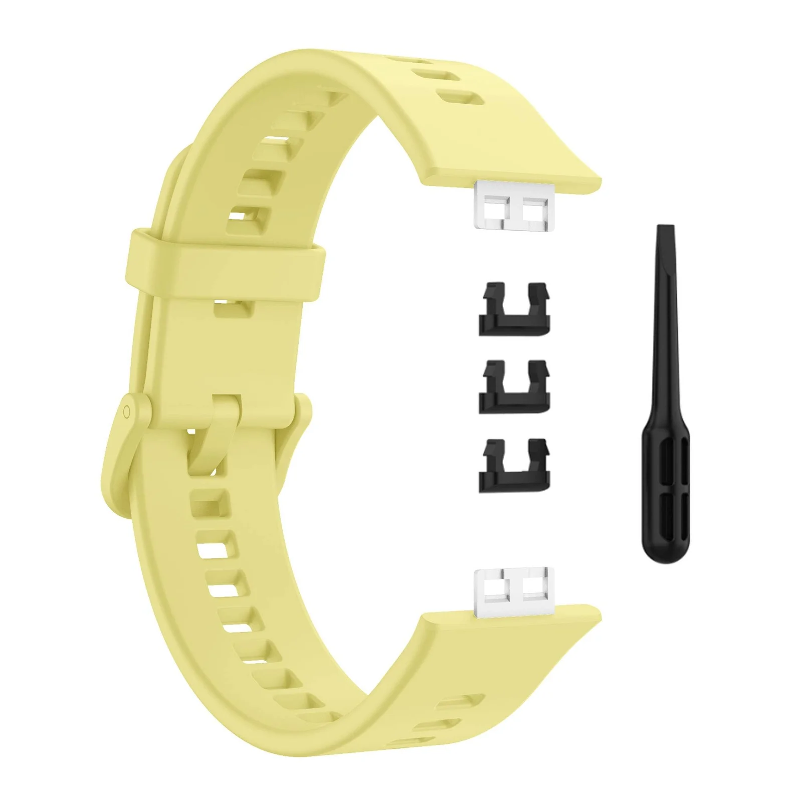 DL3 Mobilak Silicone Strap for Huawei Watch Fit, Soft Band Ultra-Light Waterproof Durable Adjustable Replacement Wristband - Yellow