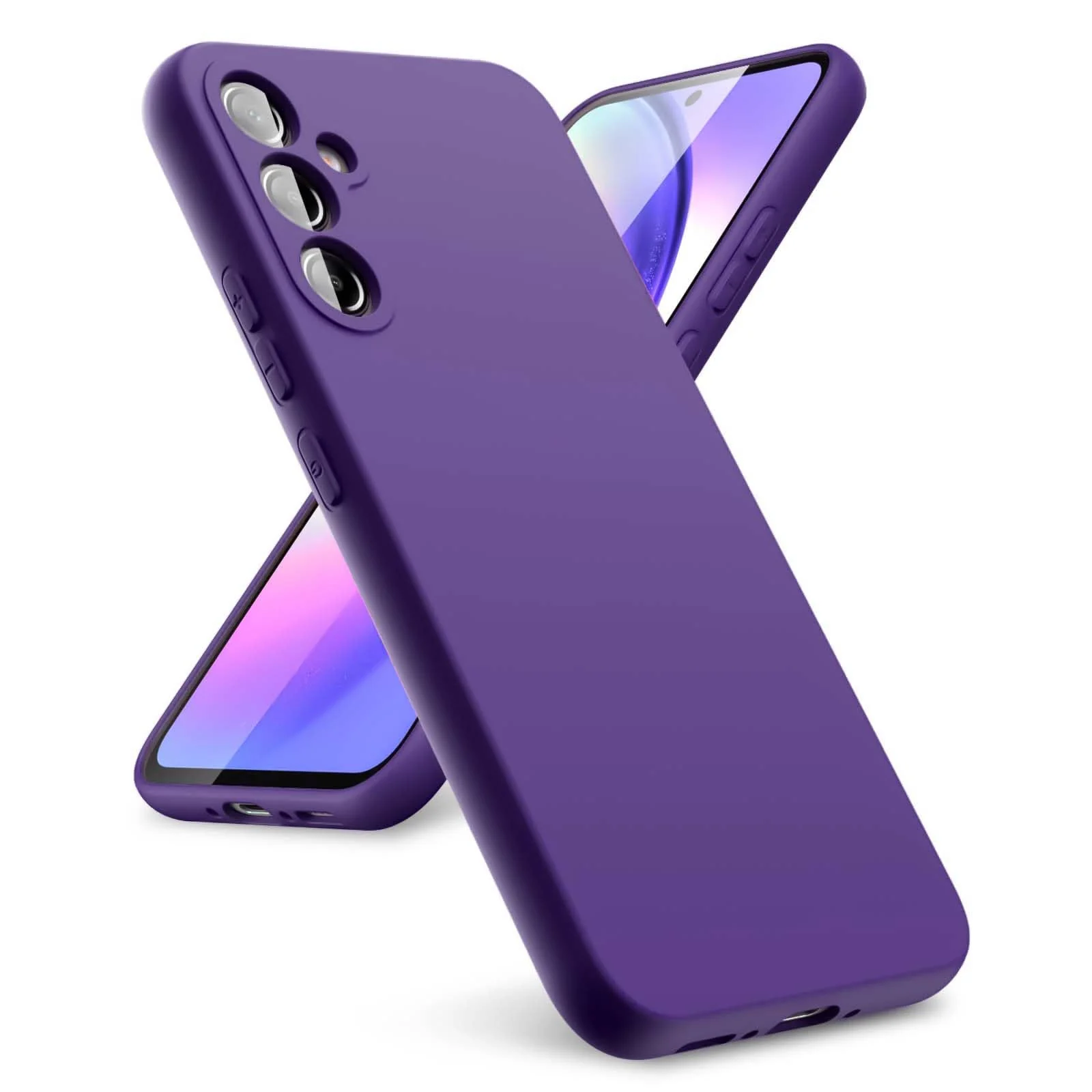 DL3 Mobilak Liquid Silicone Case for Samsung Galaxy S23 FE, Shock-absorbing protection, Scratch-resistant surface, Soft microfiber lining - Purple