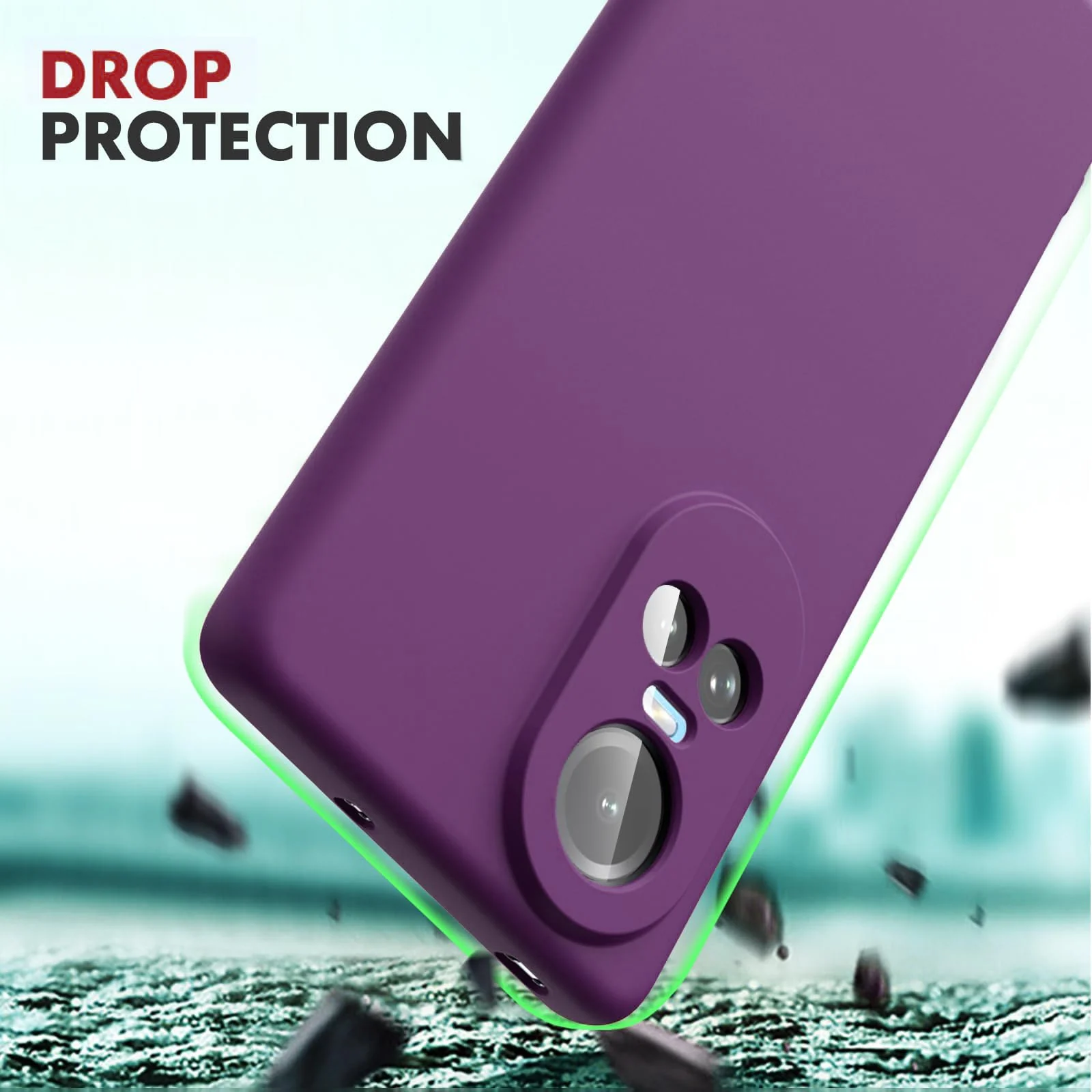 DL3 Mobilak Liquid Silicone Protective Case with Soft Microfiber Lining with Full Camera Protection for OPPO Reno 10 5G / OPPO Reno 10 Pro 5G - Violet