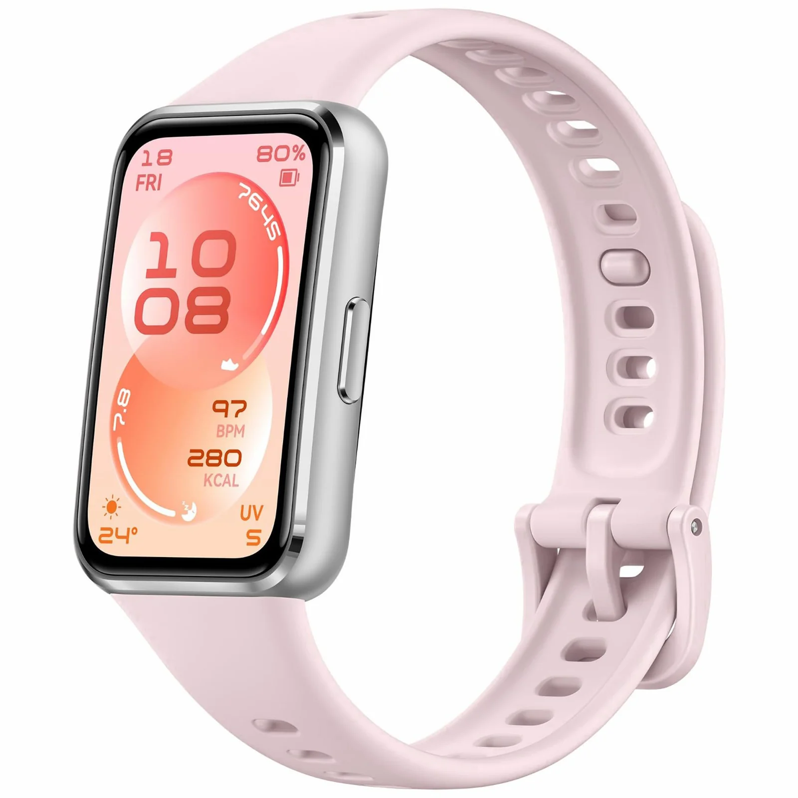 DL3 Mobilak Silicone Bracelet for Huawei Band 11/Band 11 Pro Strap, Soft Silicone Sport Band, Soft Breathable, for Huawei Band11/11 Pro Adjustable Replacement Strap - Ice Pink