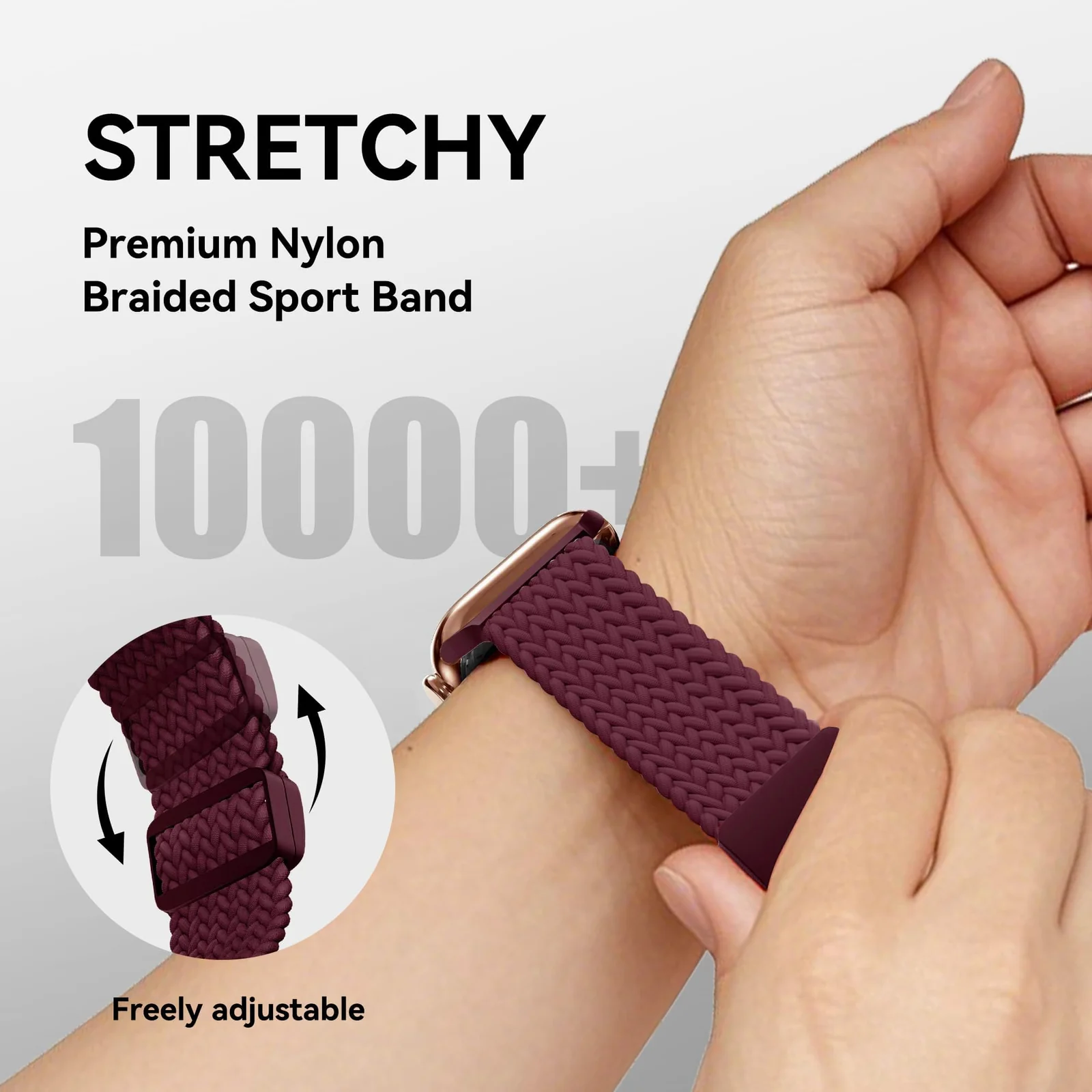 DL3 Mobilak Sport Solo Loop Compatible with Apple Watch Band 42mm 44mm 45mm 46mm 49mm for Women Men, Magnetic Strap Stretchy Braided Wristband for iWatch Series 11 10 9 8 7 6 5 4 3 Ultra 3 2 1 SE SE2 - Black