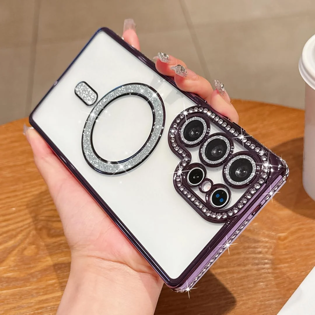DL3 Mobilak MagSafe-Compatible Magnetic Case for Samsung Galaxy A16 with Camera Protection and Magnetic Car-Mount Support - Purple