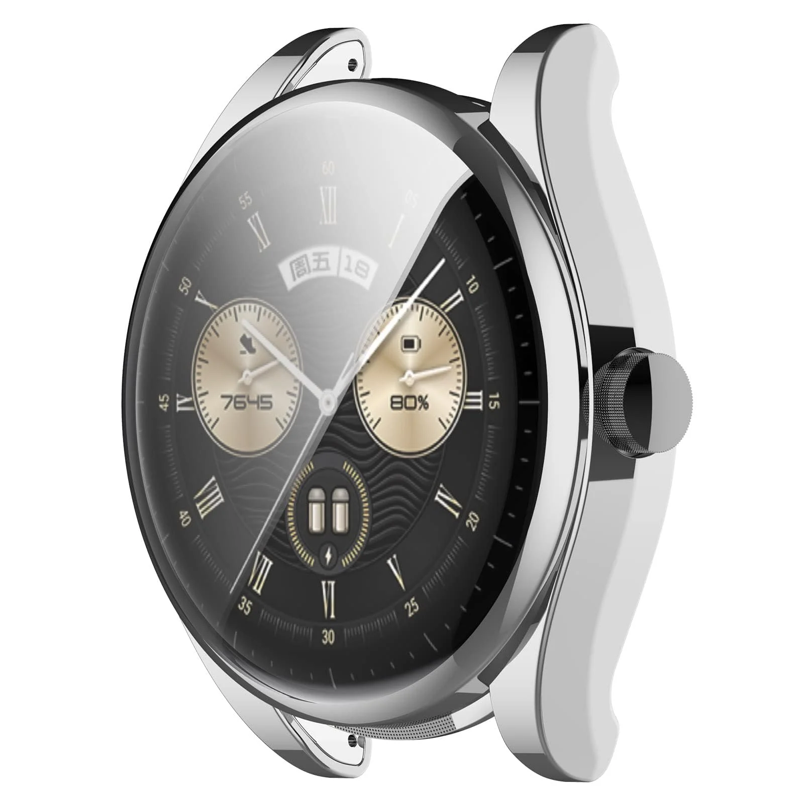DL3 Mobilak Case Compatible for Huawei Watch Buds Screen Protector, Soft TPU Silicone Bumper Case Shockproof Scratch Resistant Full Coverage Shell Protective Case Cover for Huawei Watch Buds - Silver