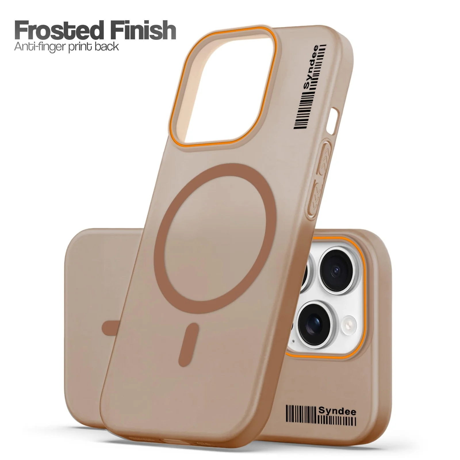 DL3 Mobilak Translucent Matte Case for iPhone 16 Pro Max 6.9-inch, Compatible with MagSafe accessories, Shock-absorbing protection, Integrated ring holder - Brown