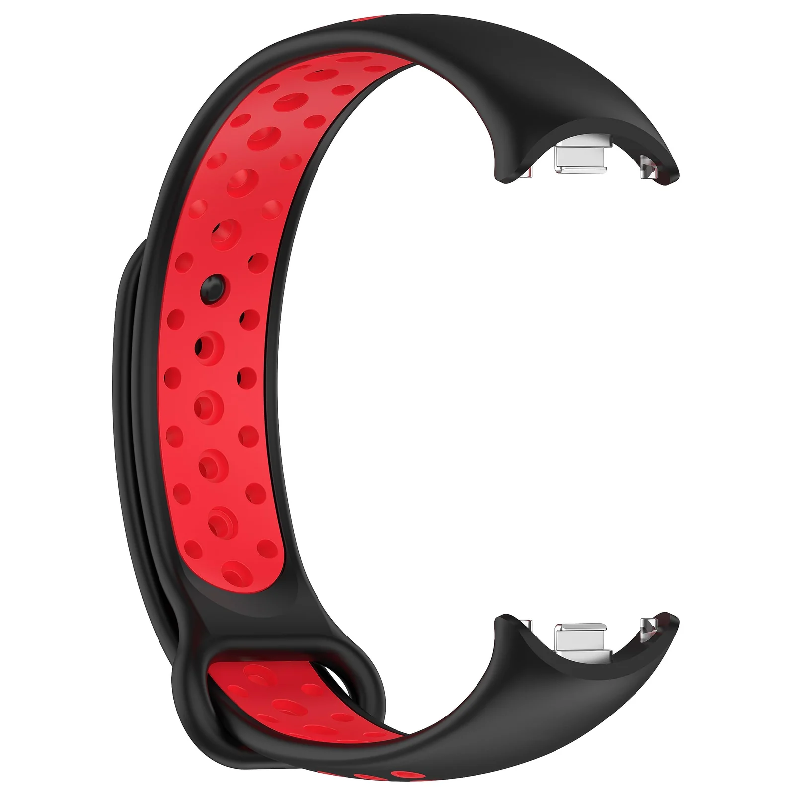 DL3 Mobilak Strap for Xiaomi Mi Band 9 / Mi Band 8, Breathable Sport Silicone Watch Band Strap, Replacement Bracelet Wristband Wrist Strap for Xiaomi Smart Band 9/Xiaomi Smart Band 8 Watch Accessories - Black Red