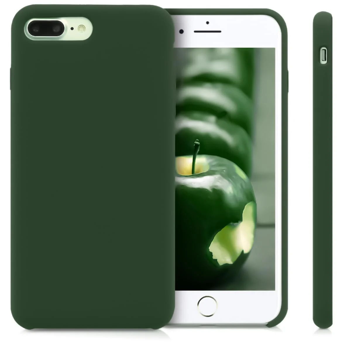 DL3 Mobilak Liquid Silicone Protective Case with Soft Microfiber Lining for iPhone 7 Plus / iPhone 8 Plus - Green 2