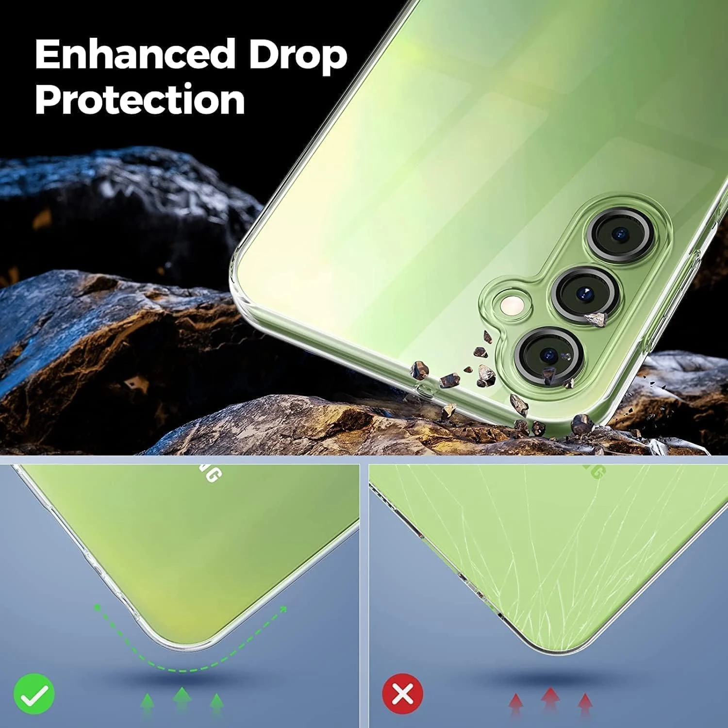 DL3 Mobilak Case Compatible with Samsung Galaxy A25 5G Case Crystal Soft TPU Gel Case Flexible Silicone Anti-Scratch Camera Protection TPU Cover - Clear