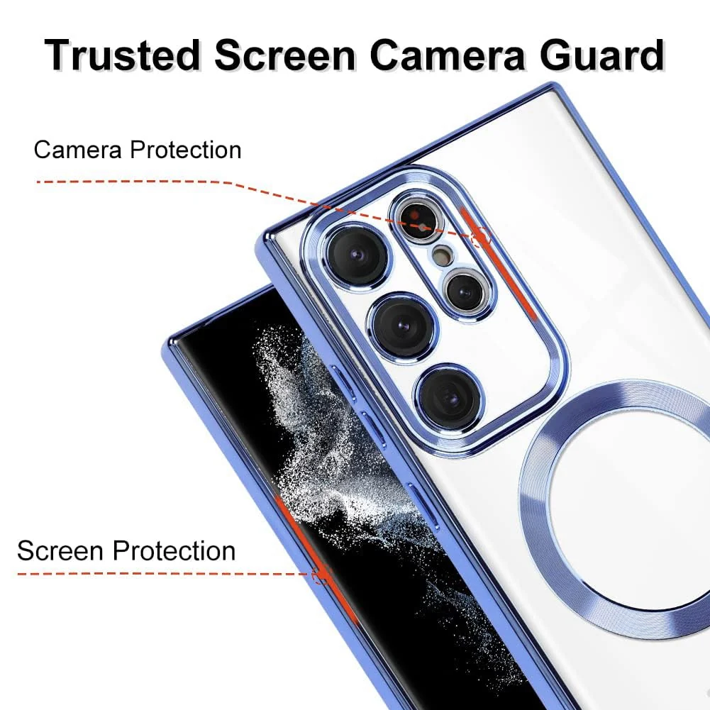 DL3 Mobilak Clear TPU Case for Samsung Galaxy Note 20 Ultra, Compatible with MagSafe accessories, Supports wireless charging, Camera protection - Sierra Blue