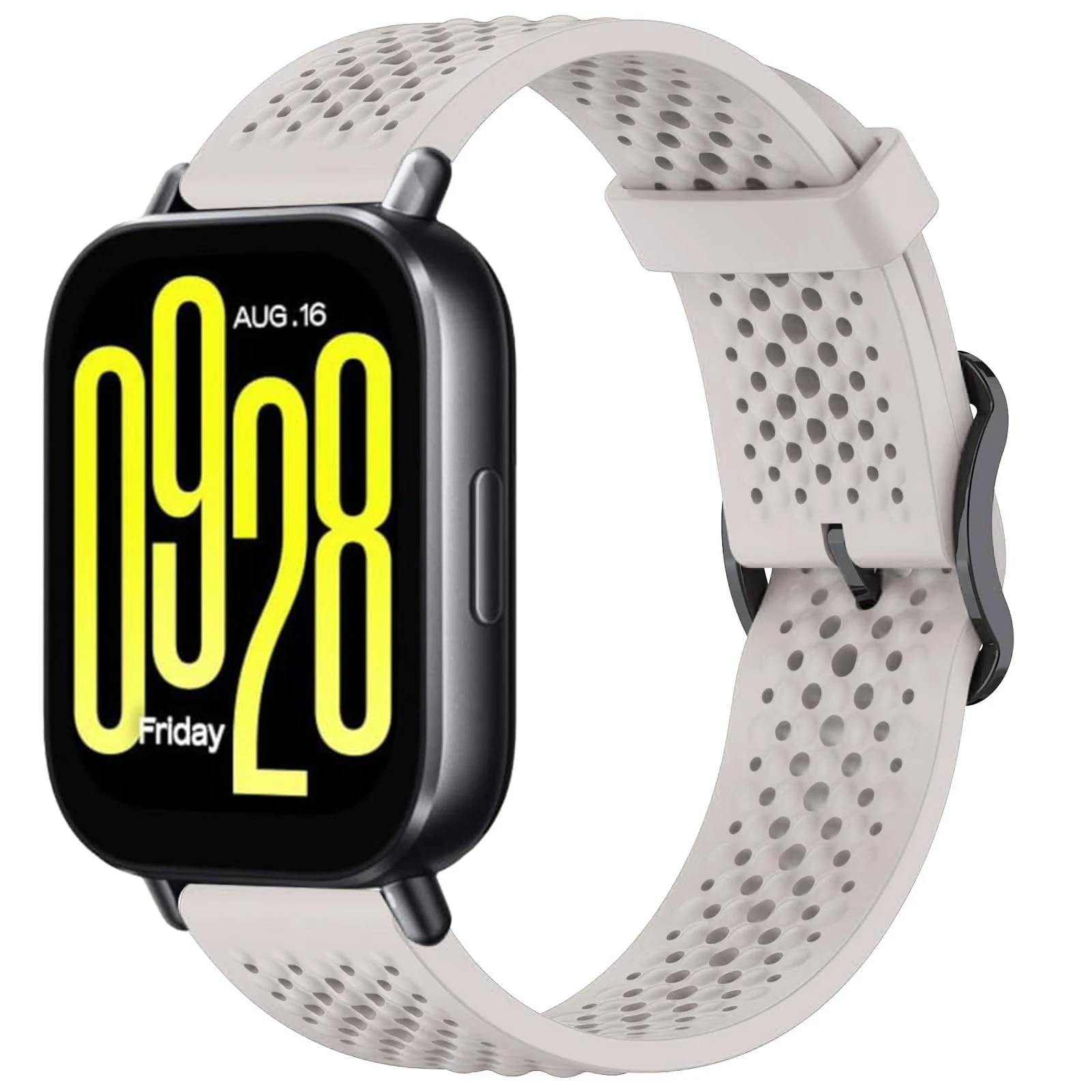 DL3 Mobilak 22 mm Silicone Breathable Sport Bracelet For Xiaomi Redmi Watch 5 Active/Redmi Watch 5 Lite Strap, 22mm Adjustable Armband Watchbands Quick Wristband Watch Strap Bands - Starlight