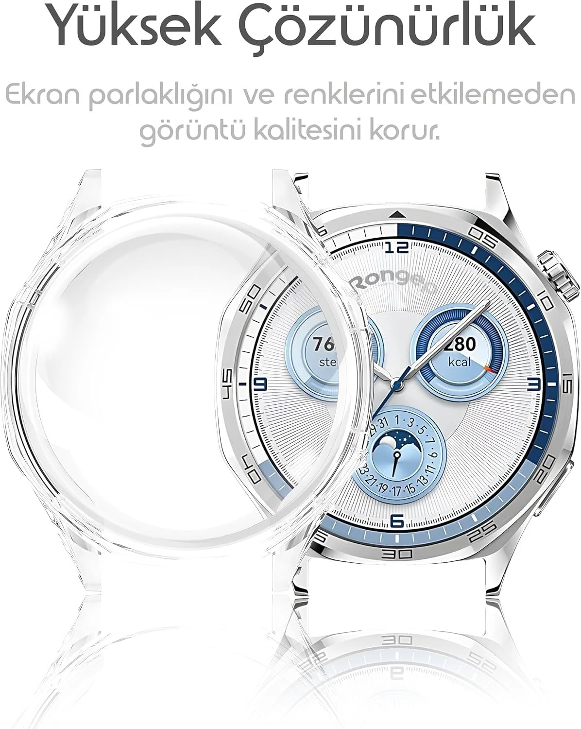 DL3 Mobilak Case Compatible with Huawei Watch GT5 46mm Case All-Around Screen Protector Watch Soft TPU Shockproof Cover Slim Guard Thin Bumper Protector - Clear