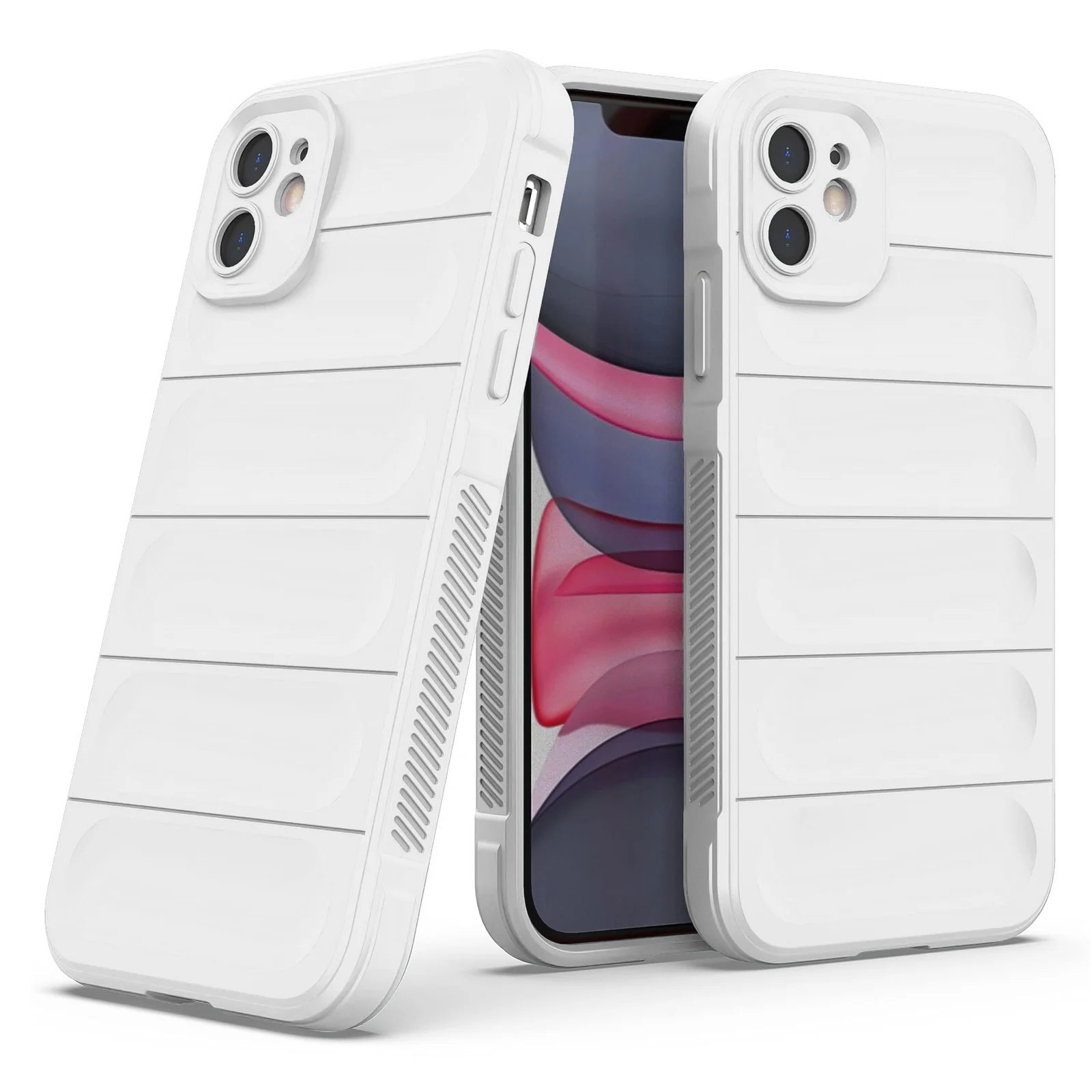 DL3 Mobilak Soft Silicone Protective Case for Apple iPhone 12 with Camera Protection and Shockproof Design - White