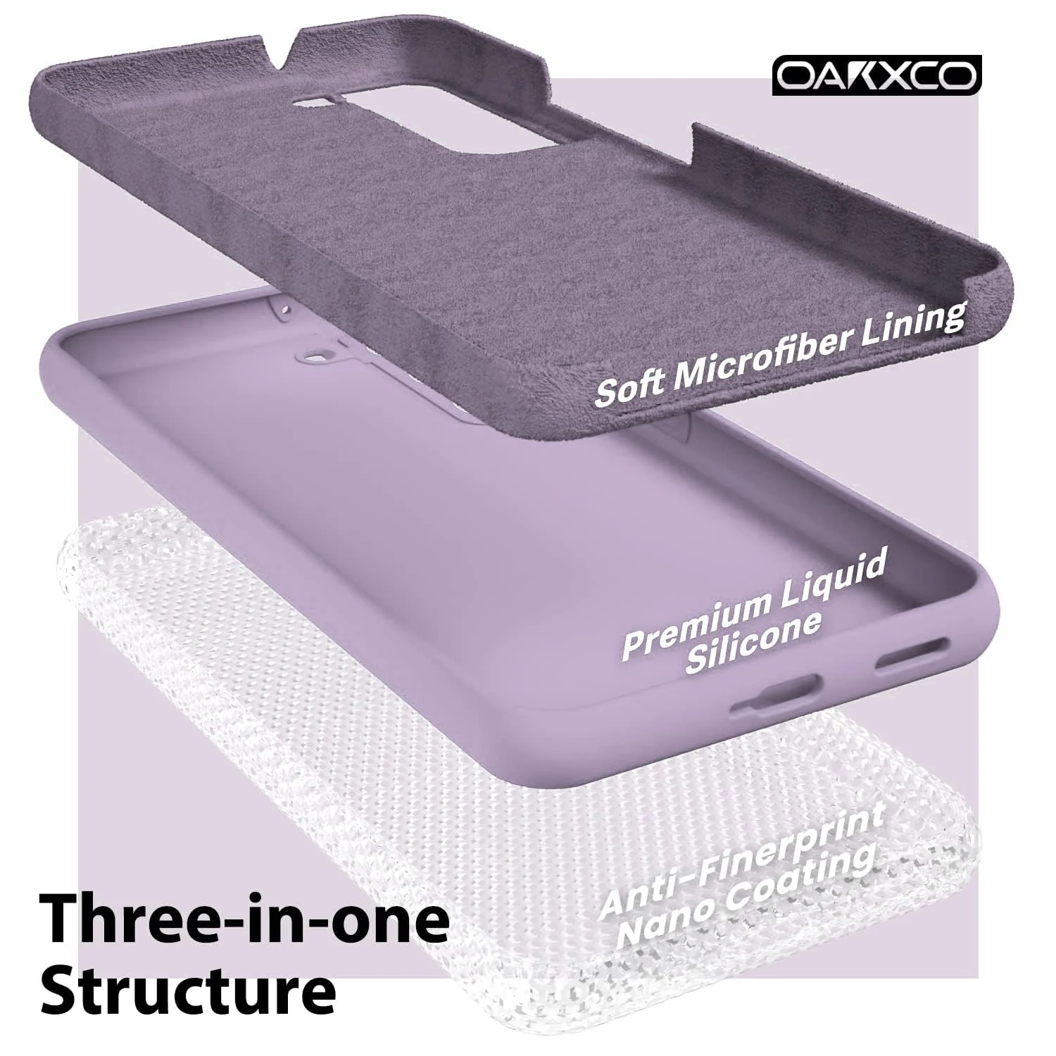 DL3 Mobilak Liquid Silicone Protective Case with Soft Microfiber Lining with Full Camera Protection for Samsung Galaxy S22 5G - Lavender