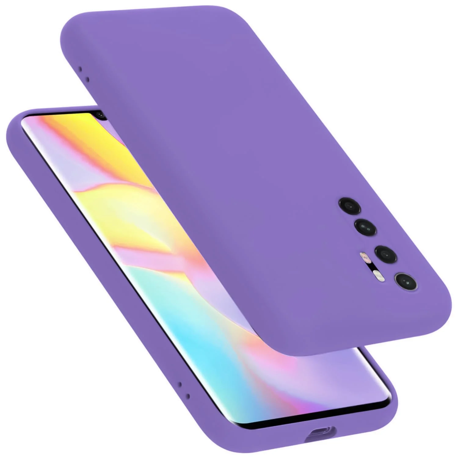 DL3 Mobilak Soft Silicone Protective Case for Xiaomi Mi Note 10 Lite with Microfiber Lining and Shockproof Design - Light Purple