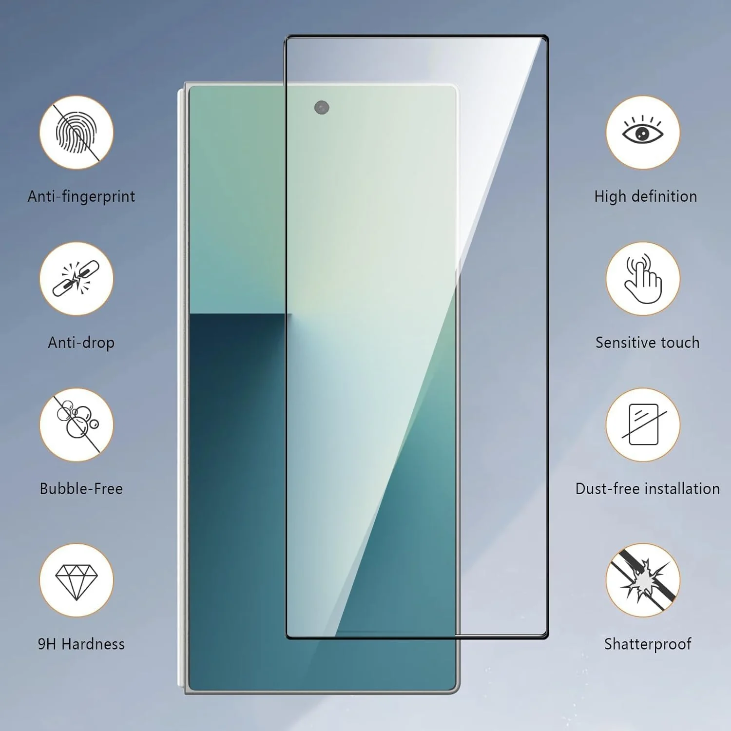 DL3 Mobilak Front Screen Protector for Samsung Galaxy Z Fold 7/Z Fold7 5G 2025, Tempered Glass Film with Easy Installation, Compatible with Cover, HD - Clear
