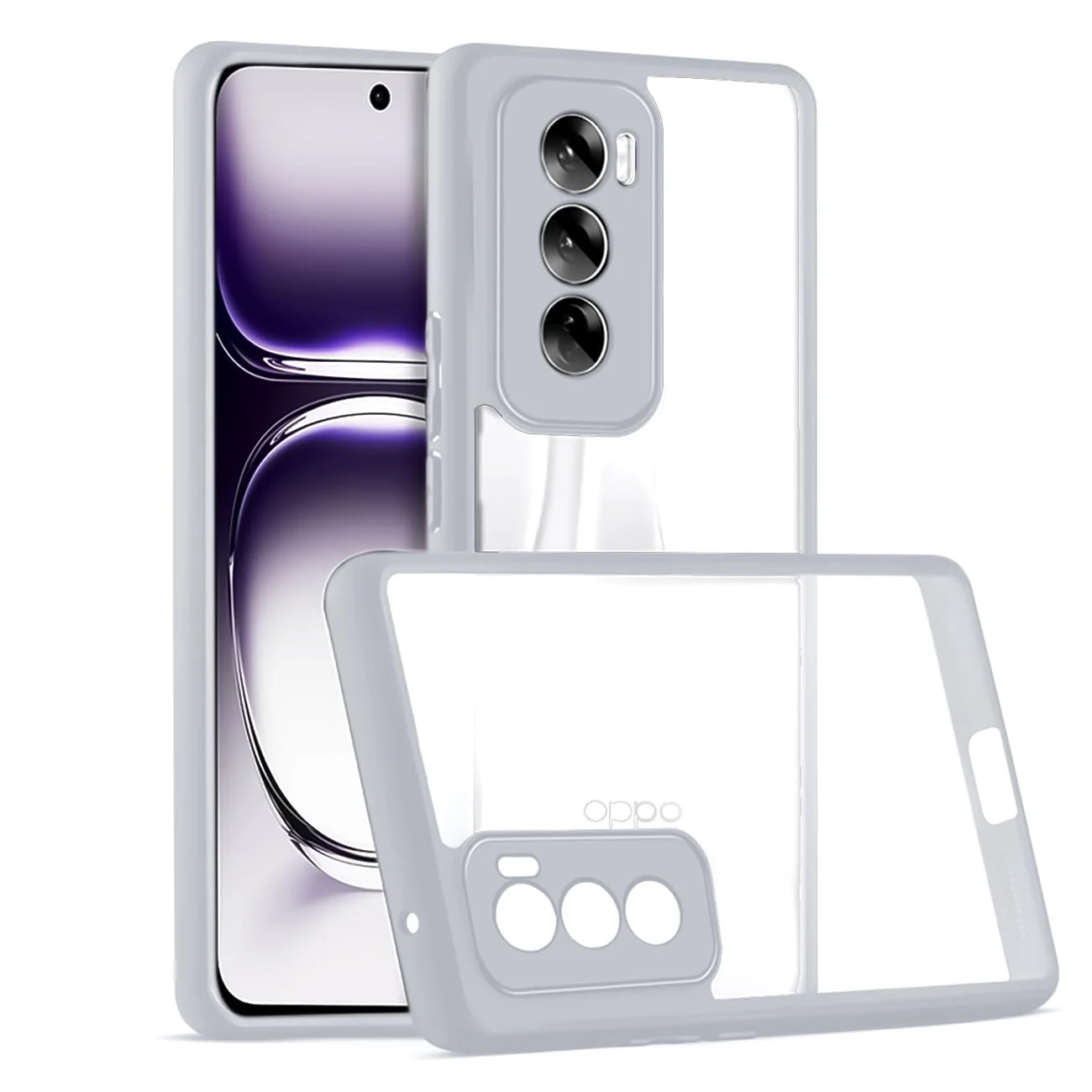 DL3 Mobilak Clear Protective Case for OPPO Reno 12 Pro 5G - Gray