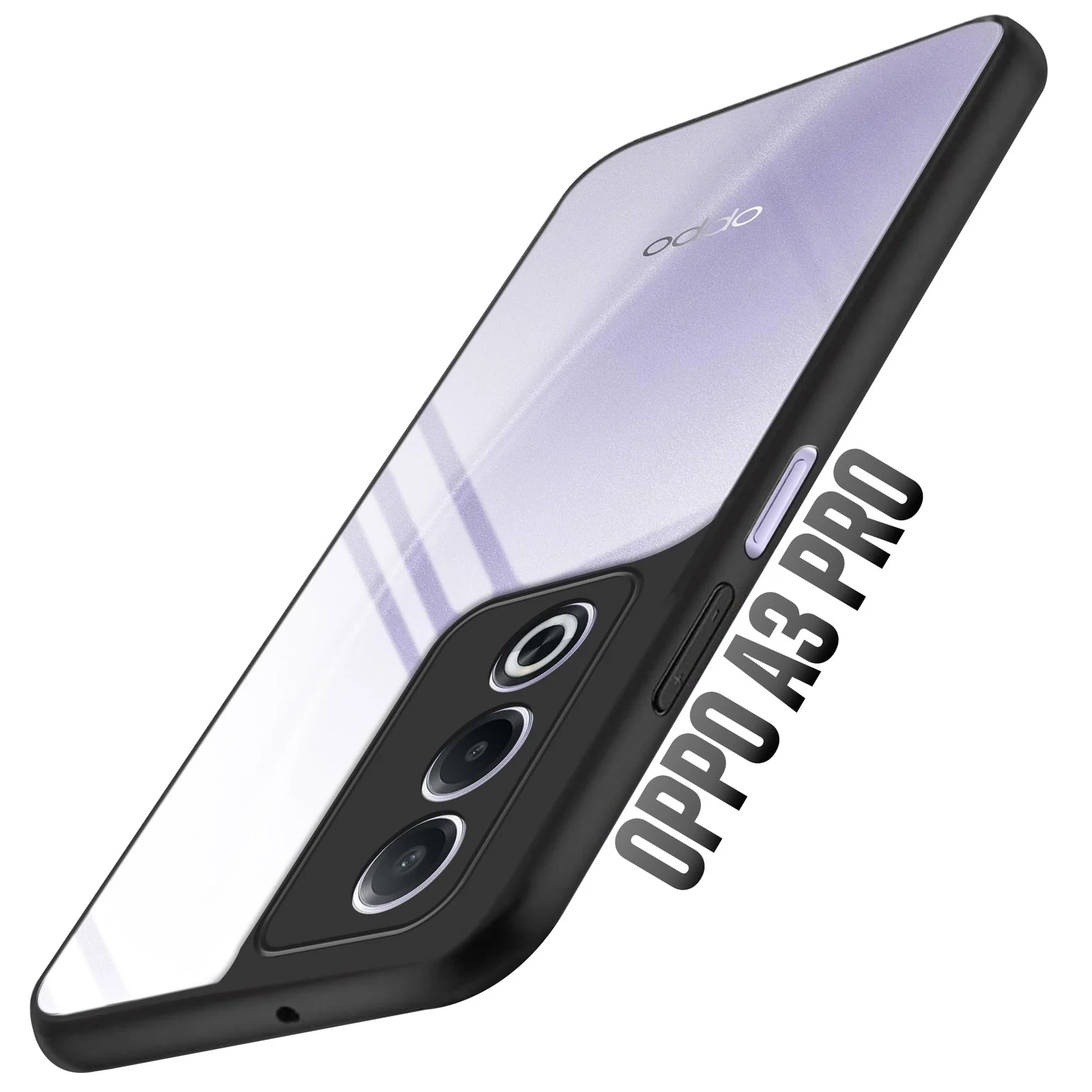 DL3 MOBILAK Clear Three-Layer Protective Phone Case for OPPO A3 Pro 5G and OPPO A80 5G - Black
