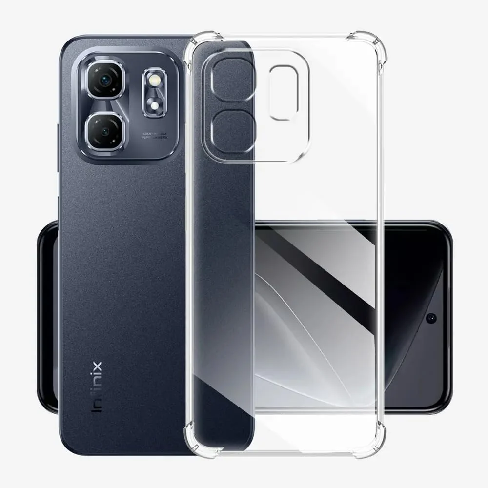 DL3 Mobilak Case Compatible with Infinix Smart 9 / Infinix Hot 50i, Cover Silicone Transparent TPU Gorilla Anti-shock Protector Camera Shockproof Corners - Clear