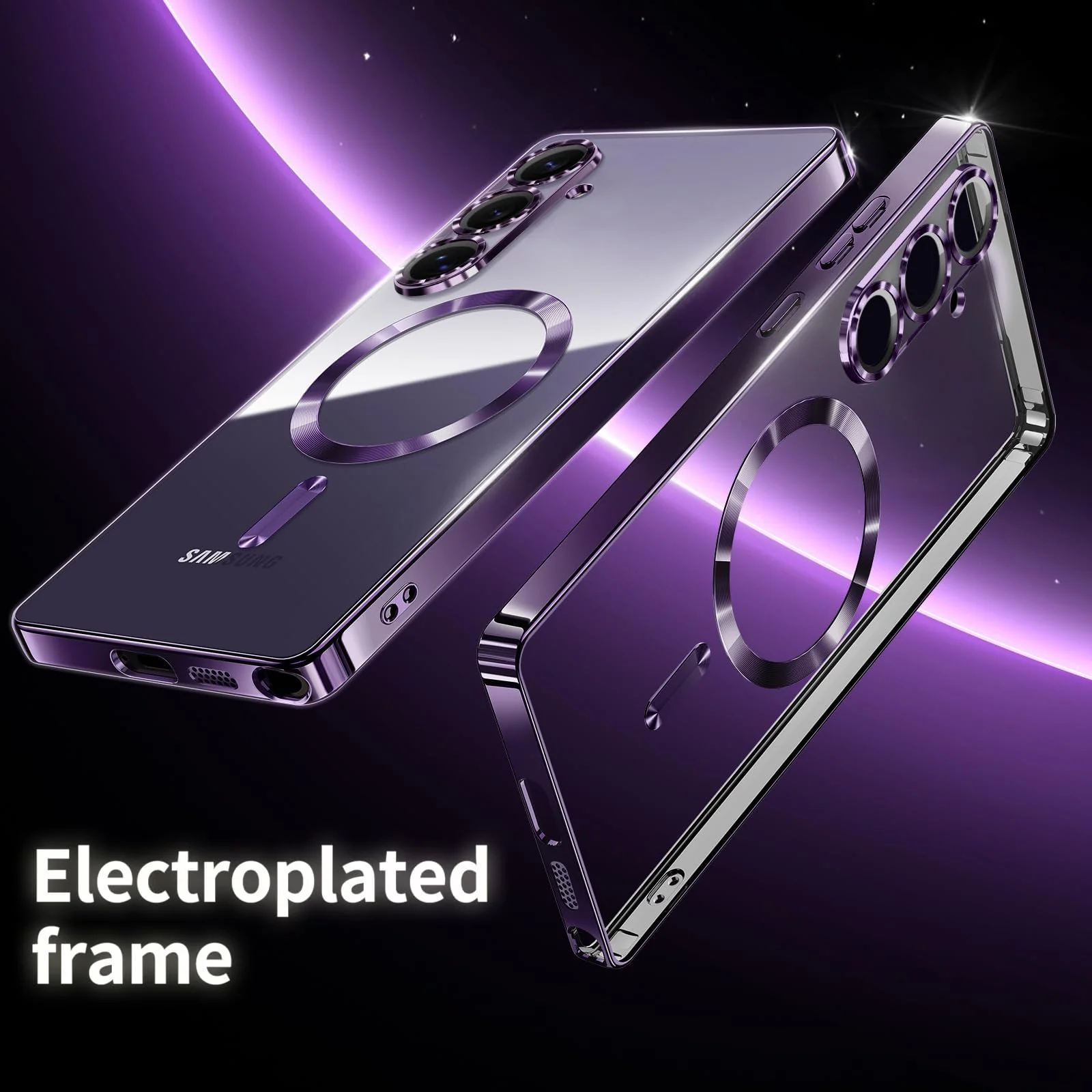 DL3 Mobilak Clear MagSafe-Compatible TPU Case and Camera Lens Protector for Samsung Galaxy A17, Samsung Galaxy A26 5G - Purple