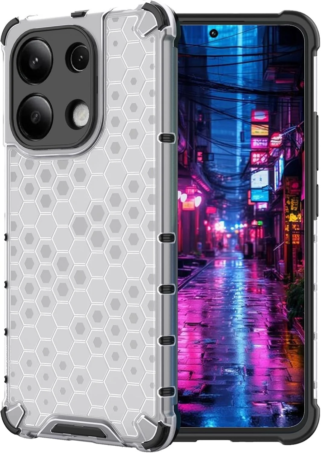 DL3 Mobilak Clear PC and TPU Protective Case for Xiaomi Redmi Note 13 4G with Shockproof Design - Clear