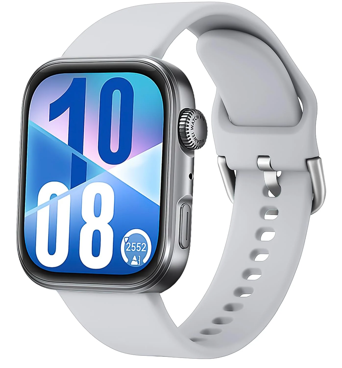 DL3 Mobilak Silicone Bracelet for Huawei Watch Fit 3/Watch Fit 4 Pro/Fit 4 Strap, Soft Silicone Sport Replacement Strap for Women/Men, Adjustable Waterproof Sports Band - Light Gray