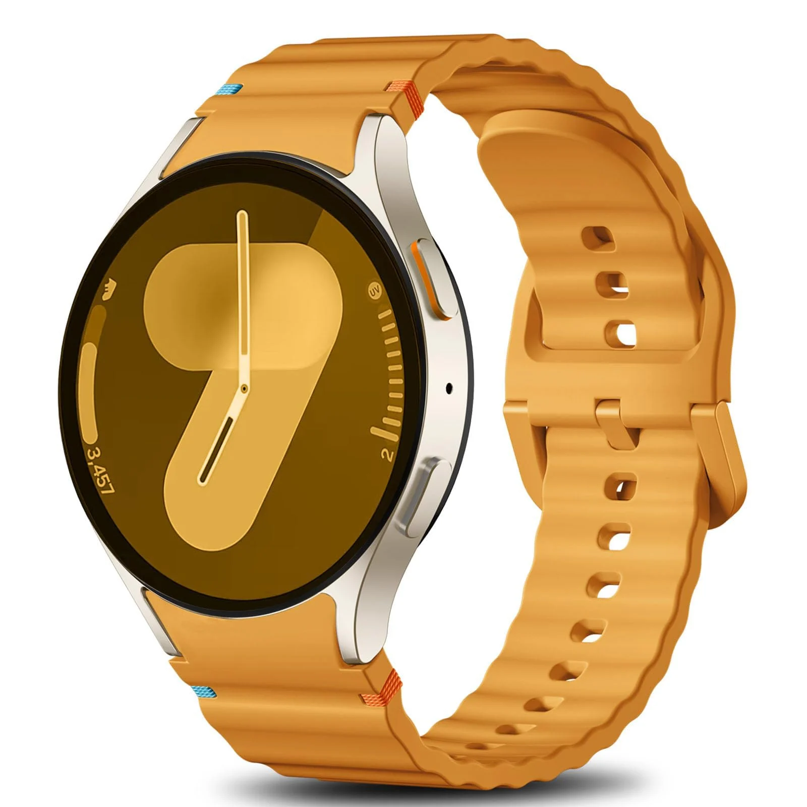 DL3 Mobilak No Gap Sport Bands For Samsung Galaxy Watch 7 6 5 4 FE Strap 40mm 44mm, Soft Silicone Sport Band for Galaxy Watch 6 Classic Straps 47mm 43mm/Galaxy Watch 5 Pro/Watch 4 Classic 42mm 46mm for Men Women