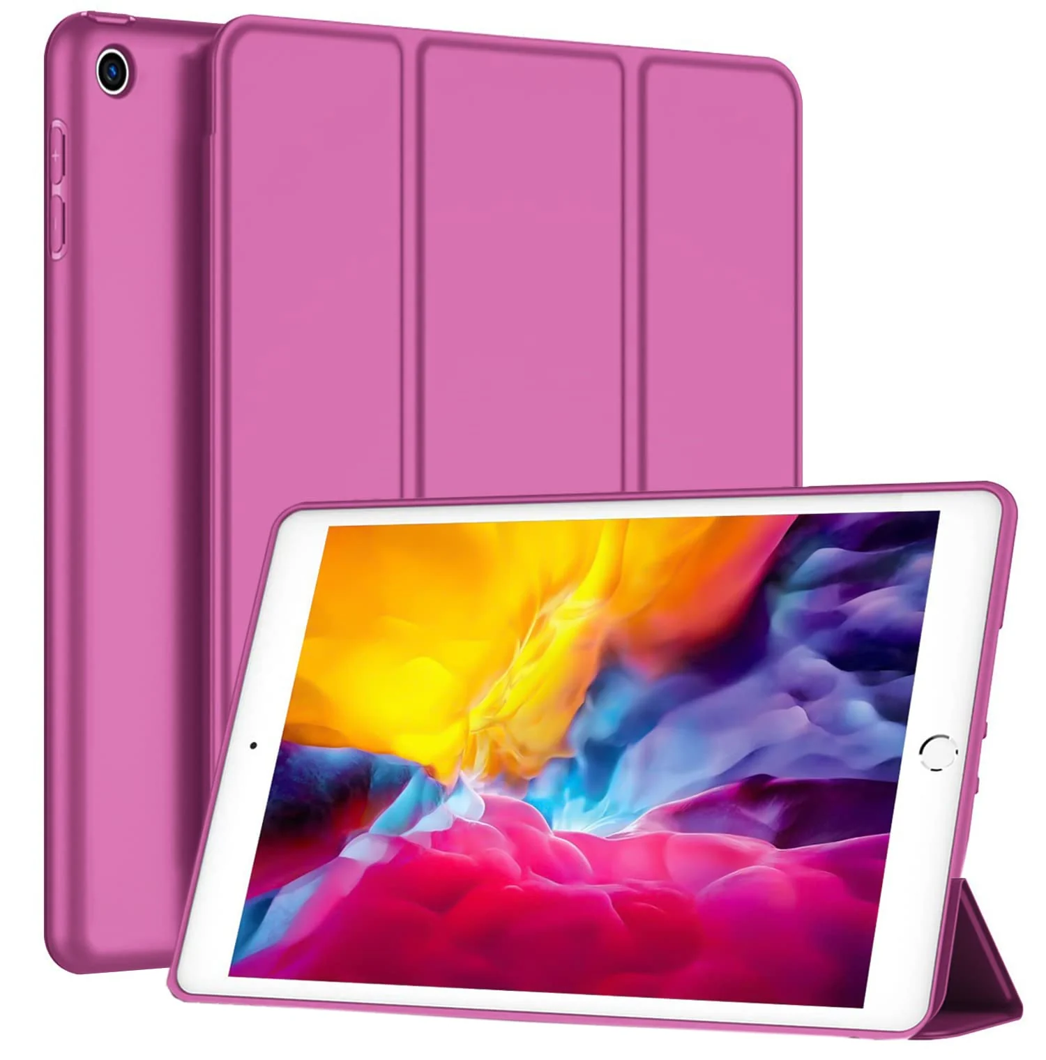 DL3 Mobilak Smart Case Compatible with iPad Mini 1/2/3 Case, Case Flip Cover Leather Case Soft TPU Back And Trifold Stand With Auto Sleep For iPad Mini 1st/2nd/3rd Generation 7.9 inch - Fuchsia