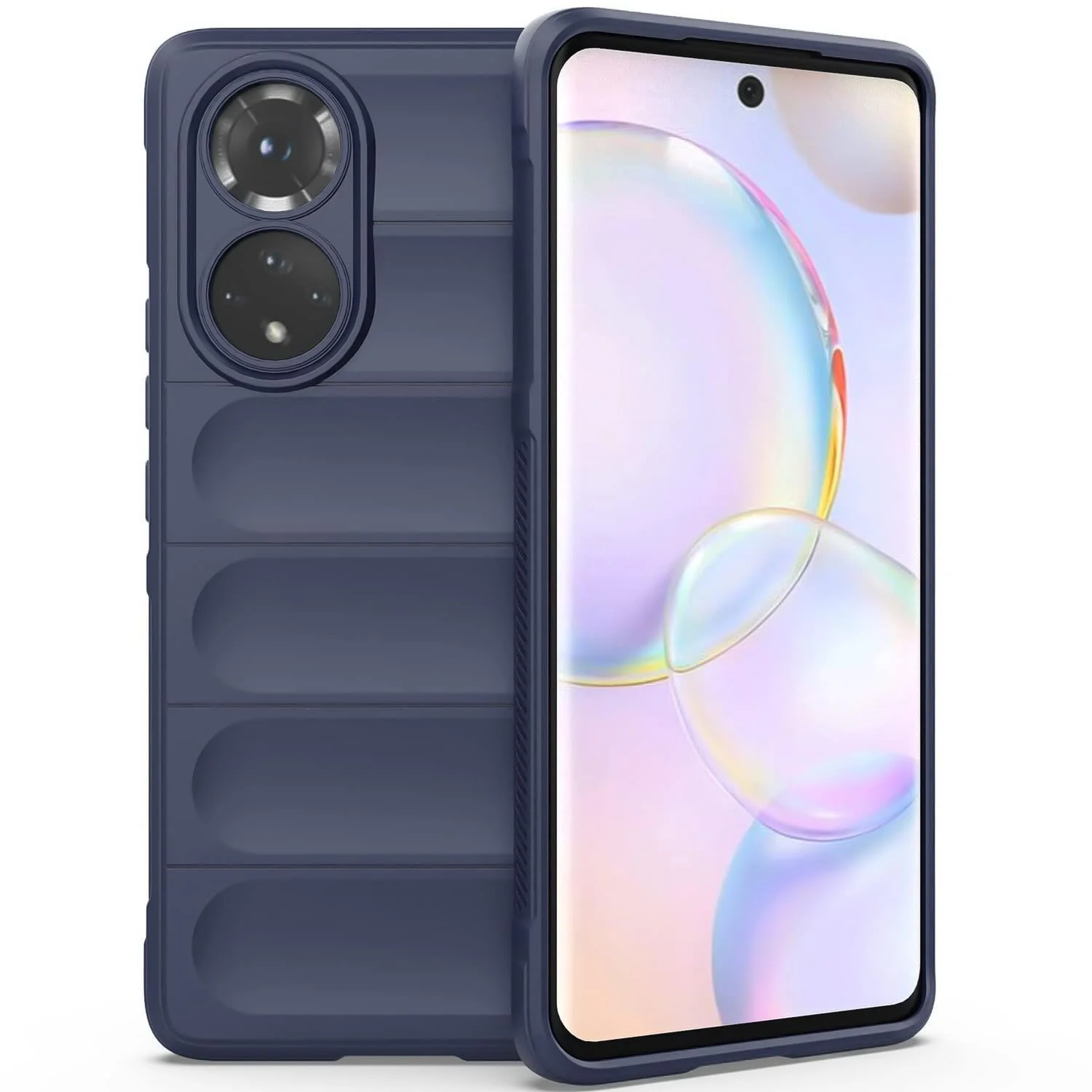 DL3 Mobilak Flexible Silicone and TPU Protective Case with Camera Protection for Honor 50 / Huawei Nova 9 - Blue