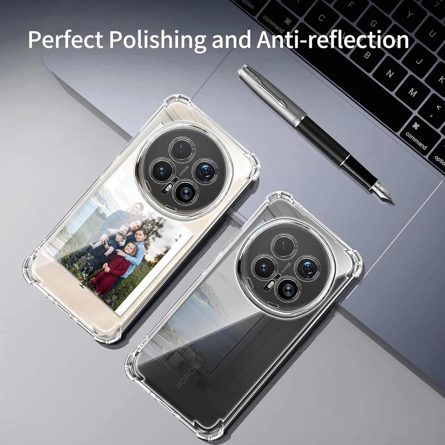 DL3 Mobilak Clear TPU Protective Case for Honor Magic 8 Pro 5G with Camera Protection and Shockproof Design - Clear