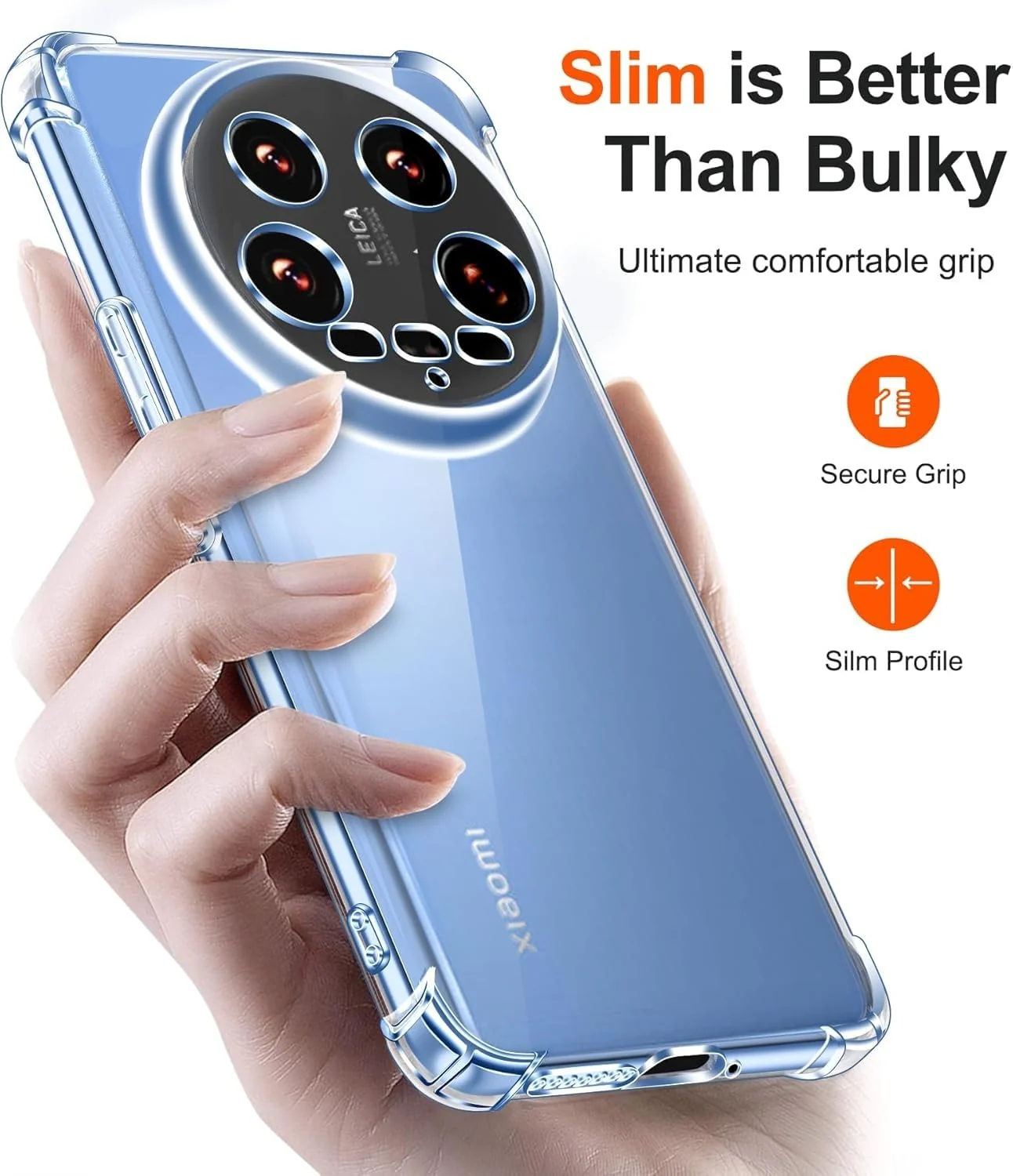 DL3 Mobilak Clear TPU Protective Case for Xiaomi Mi 14 Ultra with Camera Protection and Shockproof Design - Clear