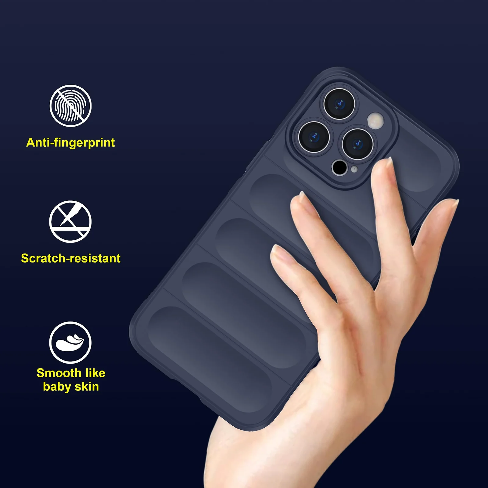DL3 Mobilak Silicone Case for iPhone 11 Pro Max 6.5-Inch Heavy Duty Protective [Slim Fit] Shockproof Soft Flexible Protective Design Shock-Absorption TPU Cover With Camera Protection - Blue