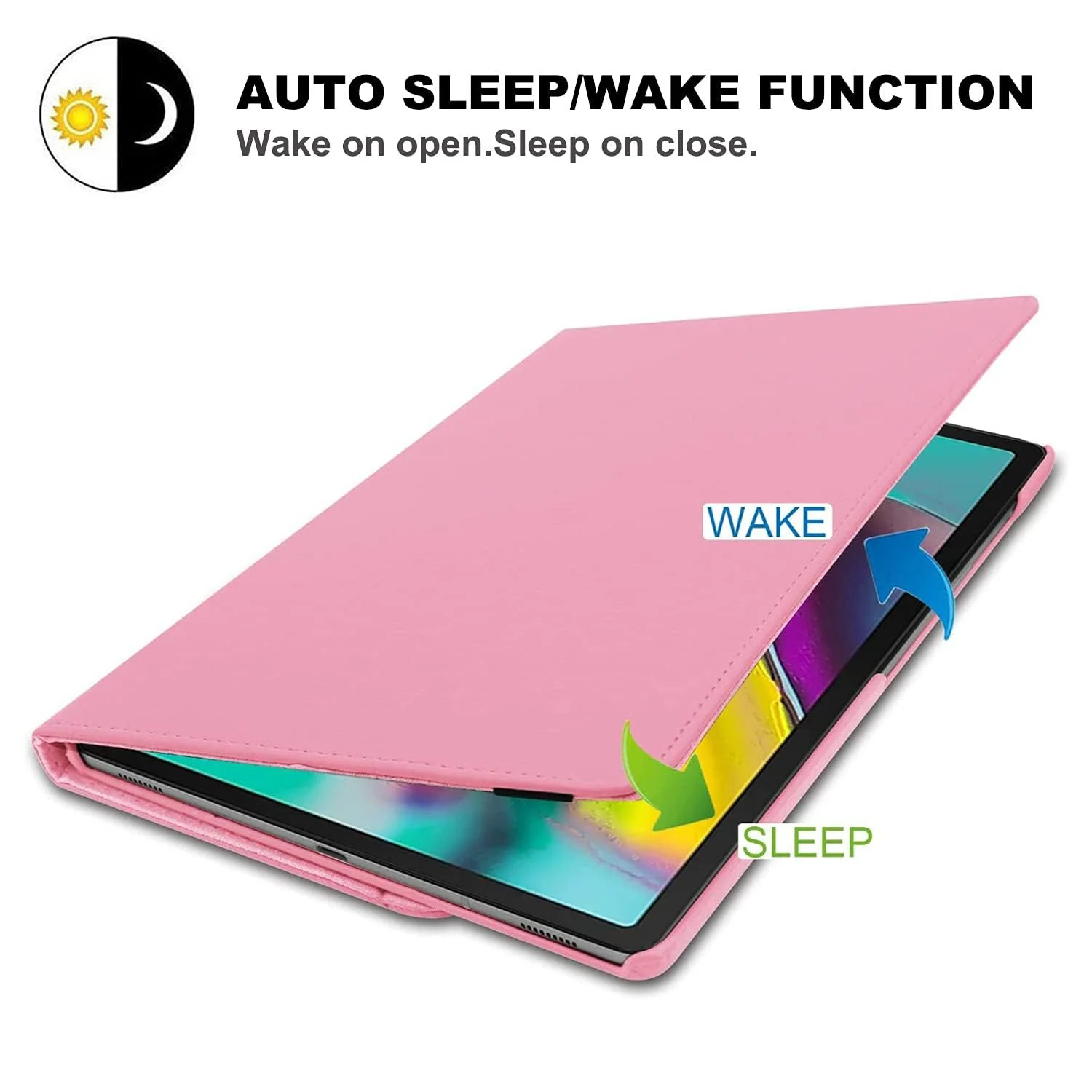 DL3 Mobilak Protective Cover for Samsung Galaxy Tab S6 Lite 2024/2022/2020 10.4 inch Tablet, 360° Rotatable Smart Stand, Leather Folio Flip Cover with Multi-Angle Viewing, Auto Wake Sleep - Pink
