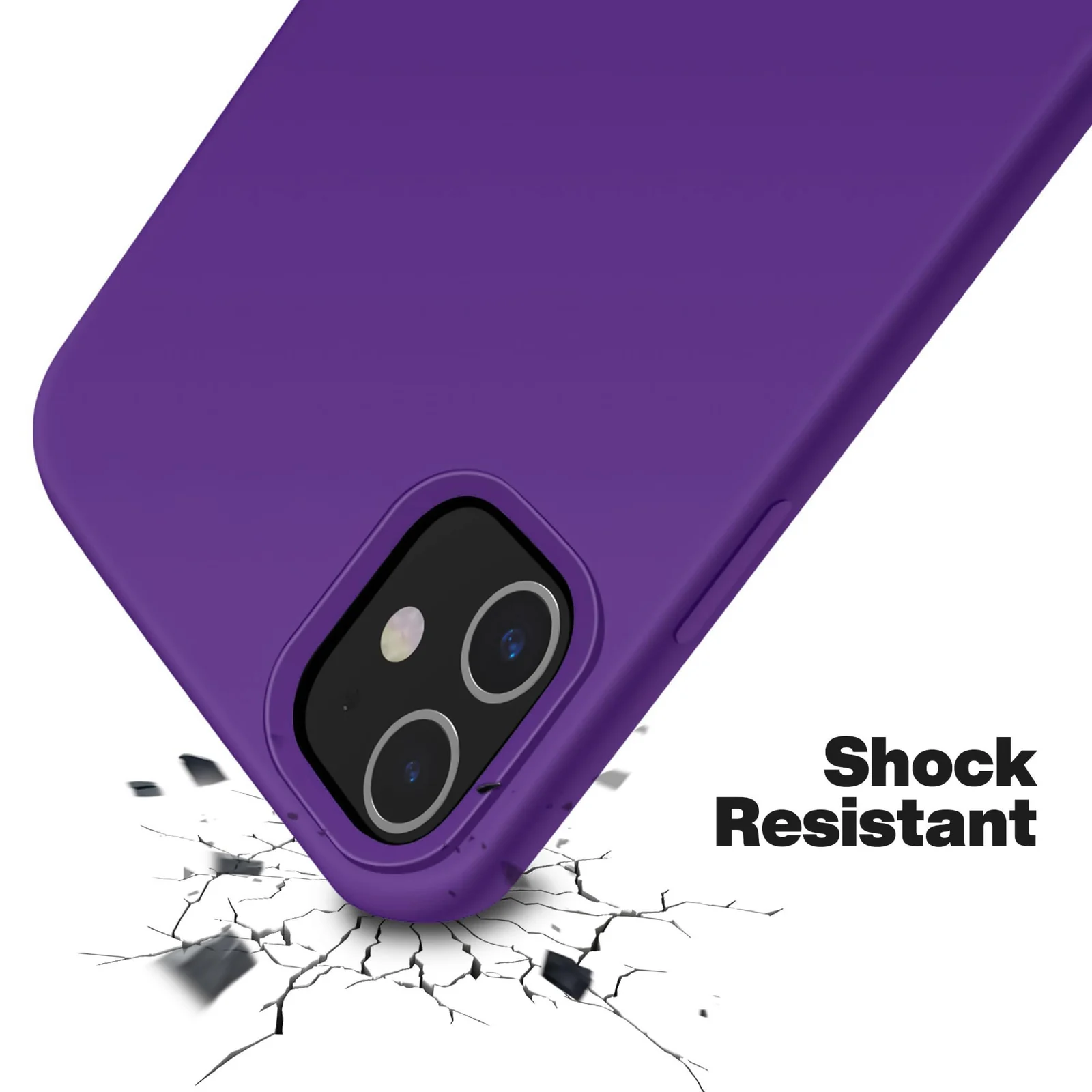 DL3 Mobilak Liquid Silicone Case for iPhone 11 (6.1 Inch), Shock-absorbing protection, Scratch-resistant surface, Soft microfiber lining - Purple