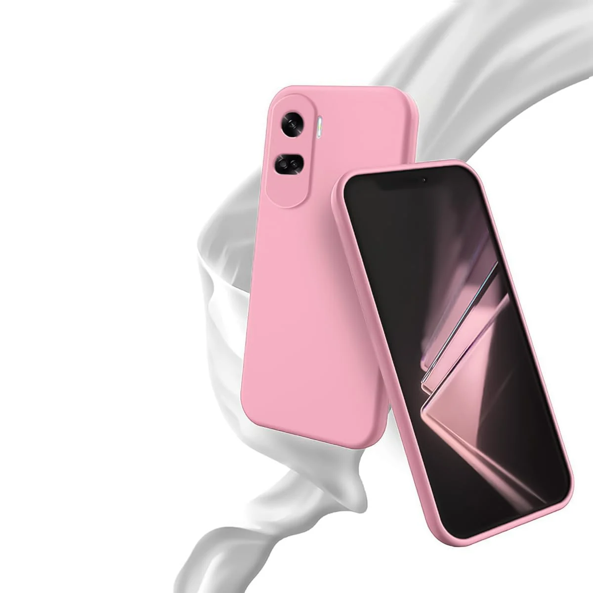DL3 Mobilak Silicone Protective Case for Honor 90 Lite, Shock-absorbing protection, Scratch-resistant surface, Soft microfiber lining - Pink