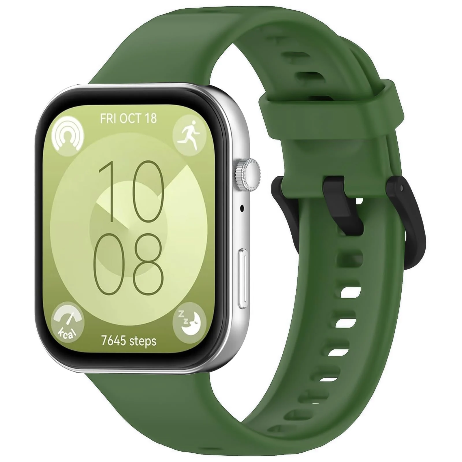 DL3 Mobilak Silicone Bracelet for Huawei Watch Fit 3/Watch Fit 4 Pro/Fit 4 Strap, Soft Silicone Sport Replacement Strap for Women/Men, Adjustable Waterproof Sports Band - A-green