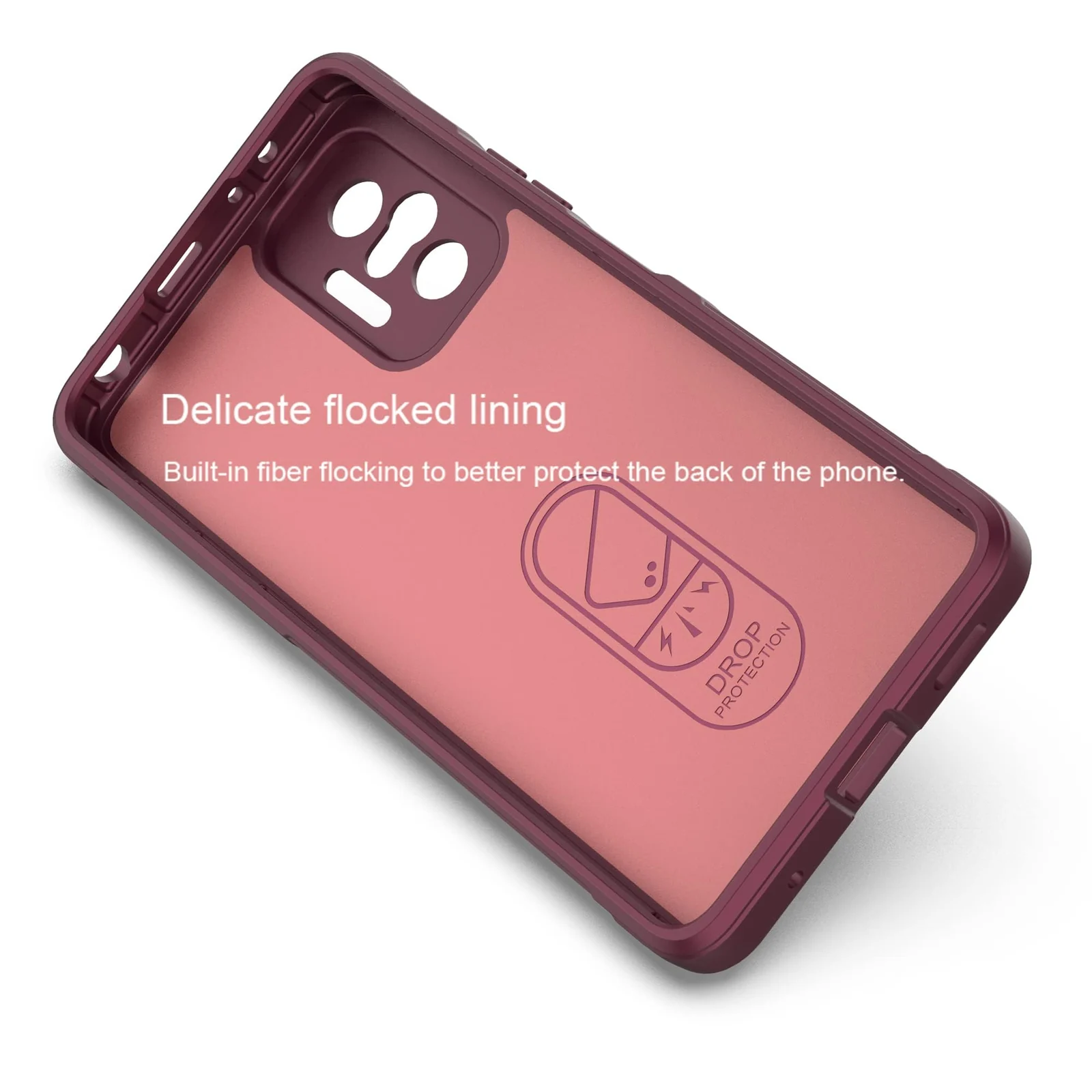 DL3 Mobilak Flexible Silicone and TPU Protective Case with Camera Protection for Xiaomi Redmi Note 10 Pro / Note 10 Pro Max - Wine Red