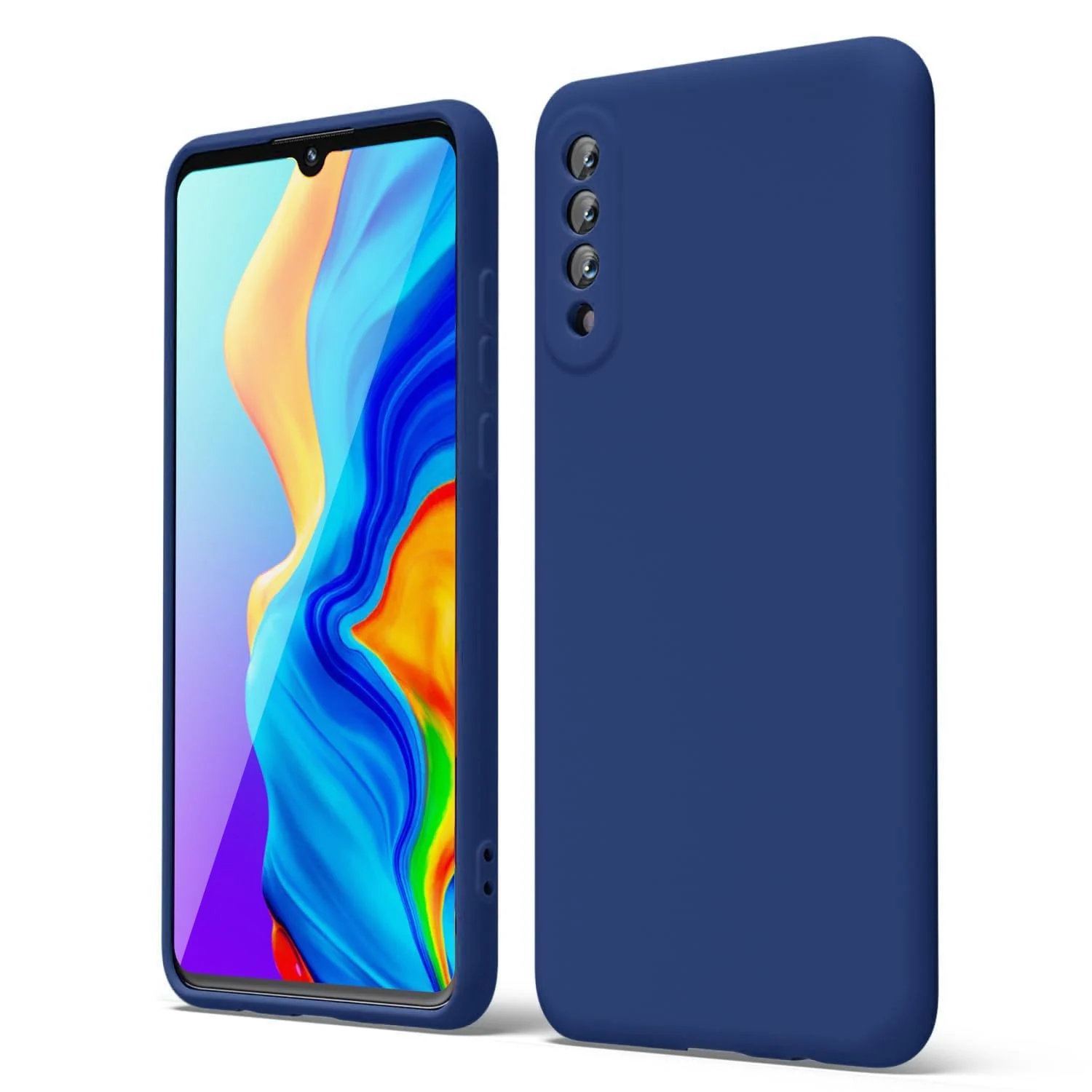 DL3 Mobilak Liquid Silicone Protective Case with Soft Microfiber Lining with Full Camera Protection for Xiaomi Mi 9 - Blue 1