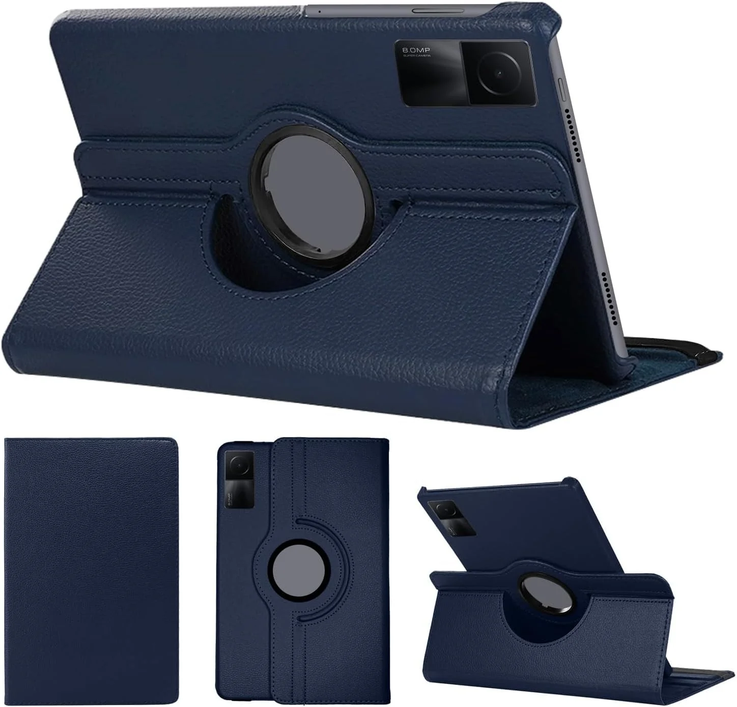 DL3 Mobilak Protective Cover for Xiaomi Redmi Pad SE 11 inch (2023), 360° Rotatable Smart Stand, Leather Folio Flip Cover with Multi-Angle Viewing, Auto Wake Sleep - Blue