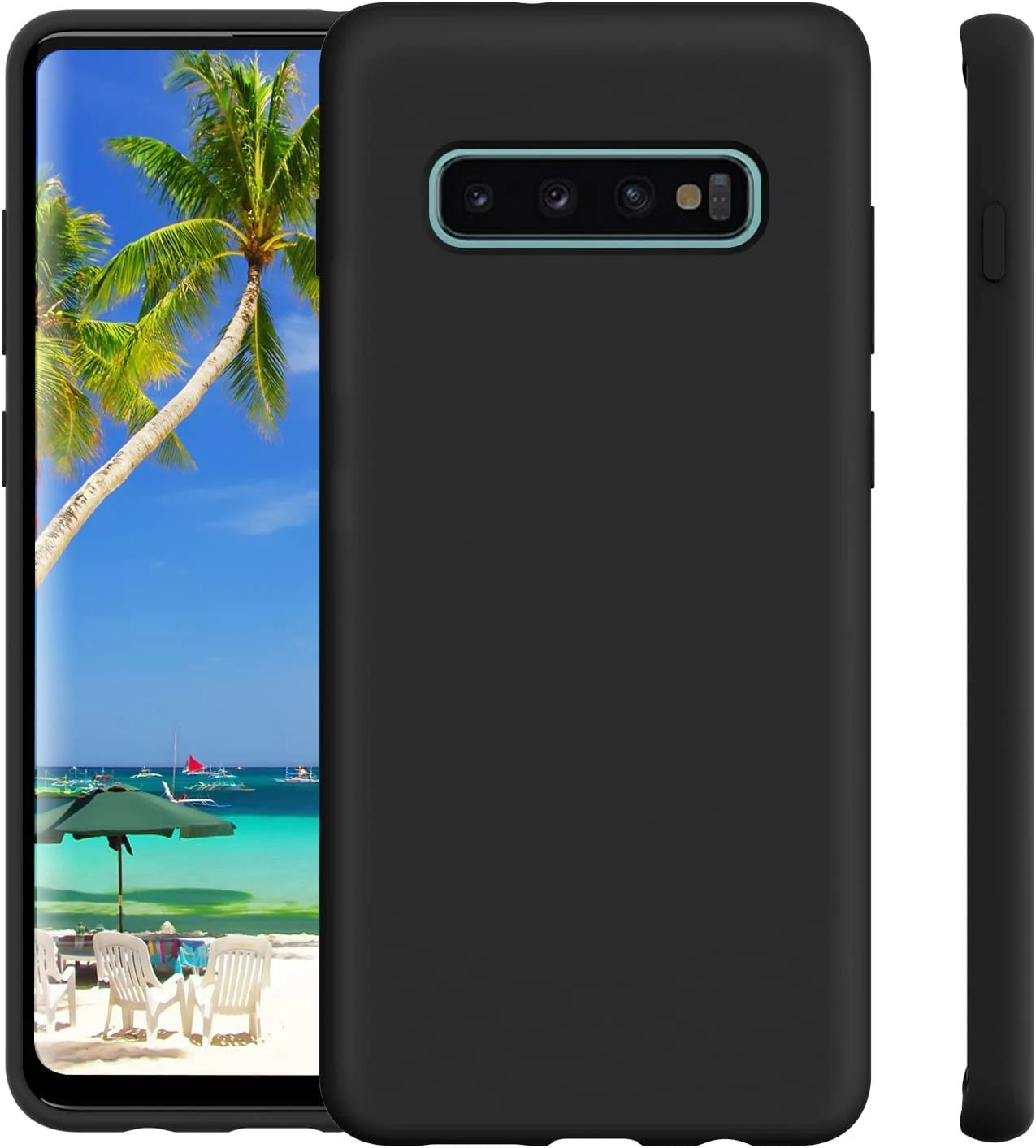 DL3 Mobilak Samsung Galaxy S10 Plus Case, Soft Flexible Silicone Gel Rubber Bumper Cover, Slim Fit Full Body Shockproof Protective Phone Case for Samsung Galaxy S10 Plus - Black
