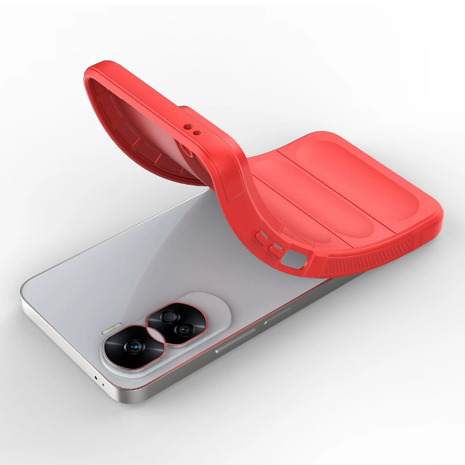 DL3 Mobilak Soft Silicone Protective Case for Honor 90 Lite with Camera Protection and Shockproof Design - Red