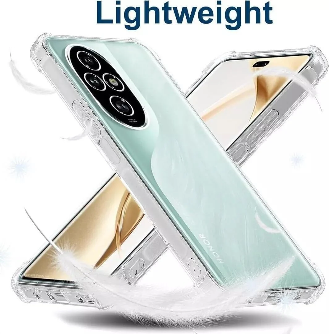 DL3 Mobilak Case Compatible with Honor 200 Pro 5G, Cover Silicone Transparent TPU Gorilla Anti-shock Protector Camera Shockproof Corners - Clear