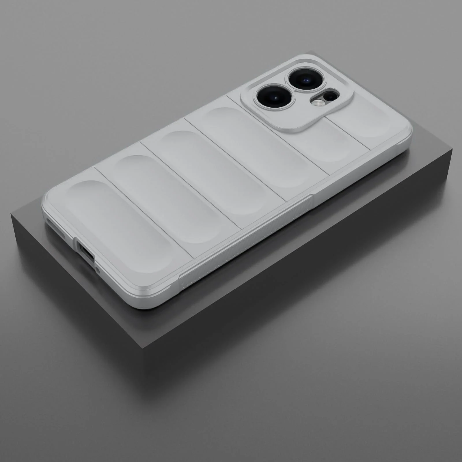 DL3 Mobilak Flexible Silicone and TPU Protective Case with Camera Protection for OPPO Reno 13F - Gray