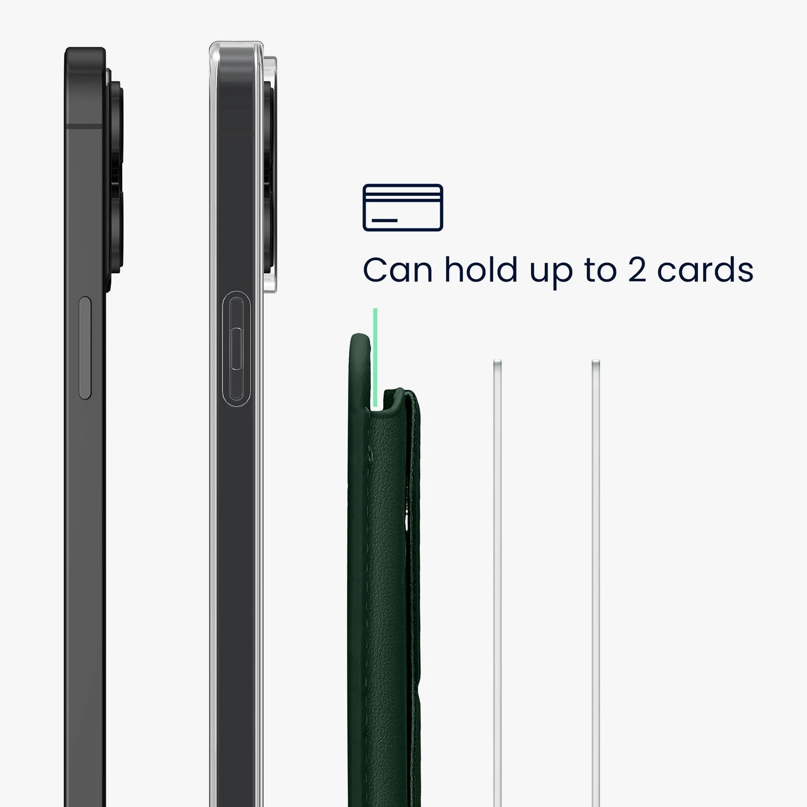 DL3 Mobilak Phone Card Holder for MagSafe Wallet, Vegan Leather Magnetic Mobile Phone Stand, Magnetic Wallet Stand, for iPhone 16 15 14 13 12 Pro Max Plus - Green