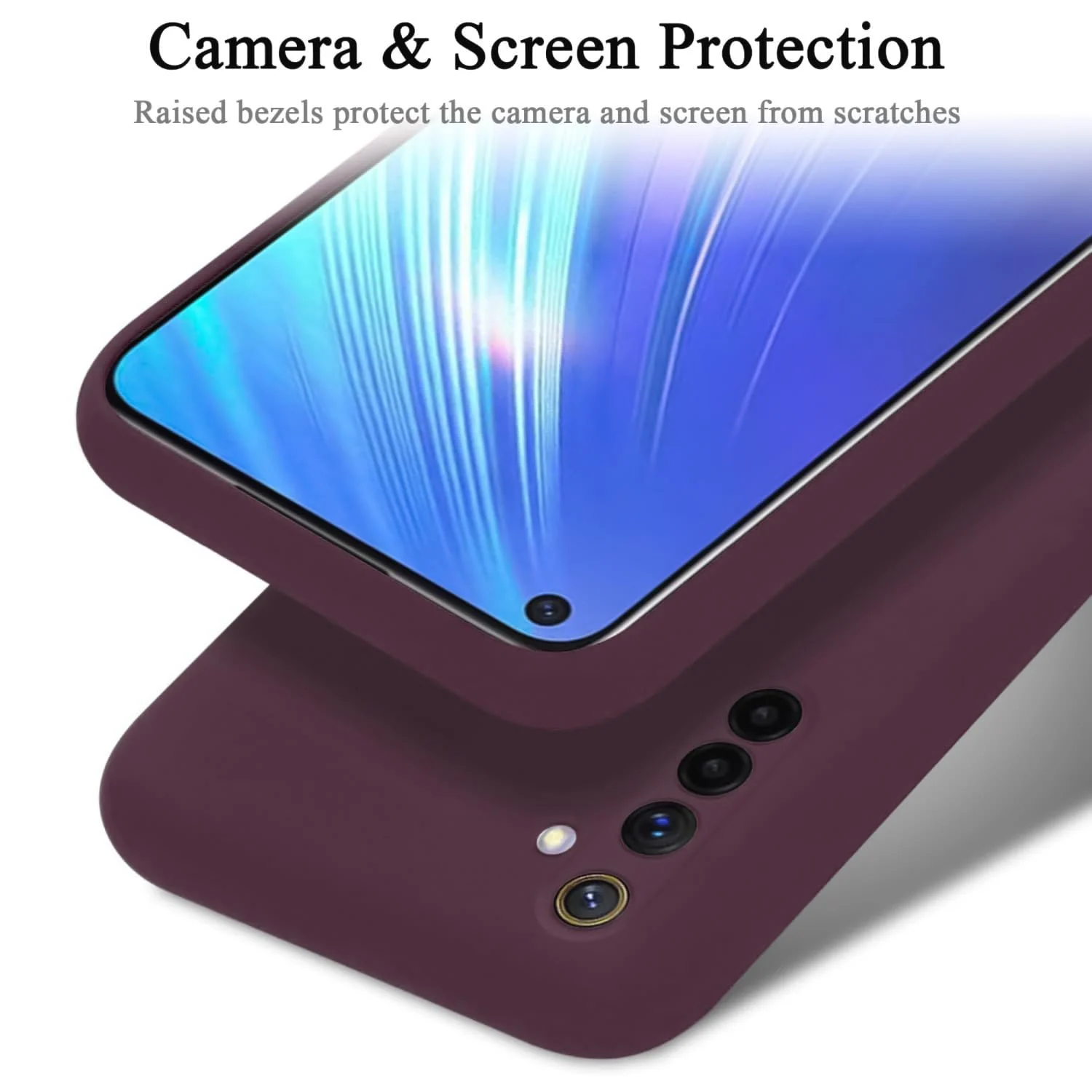 DL3 Mobilak Soft Silicone Protective Case for realme 6 with Microfiber Lining and Shockproof Design - Wine Red