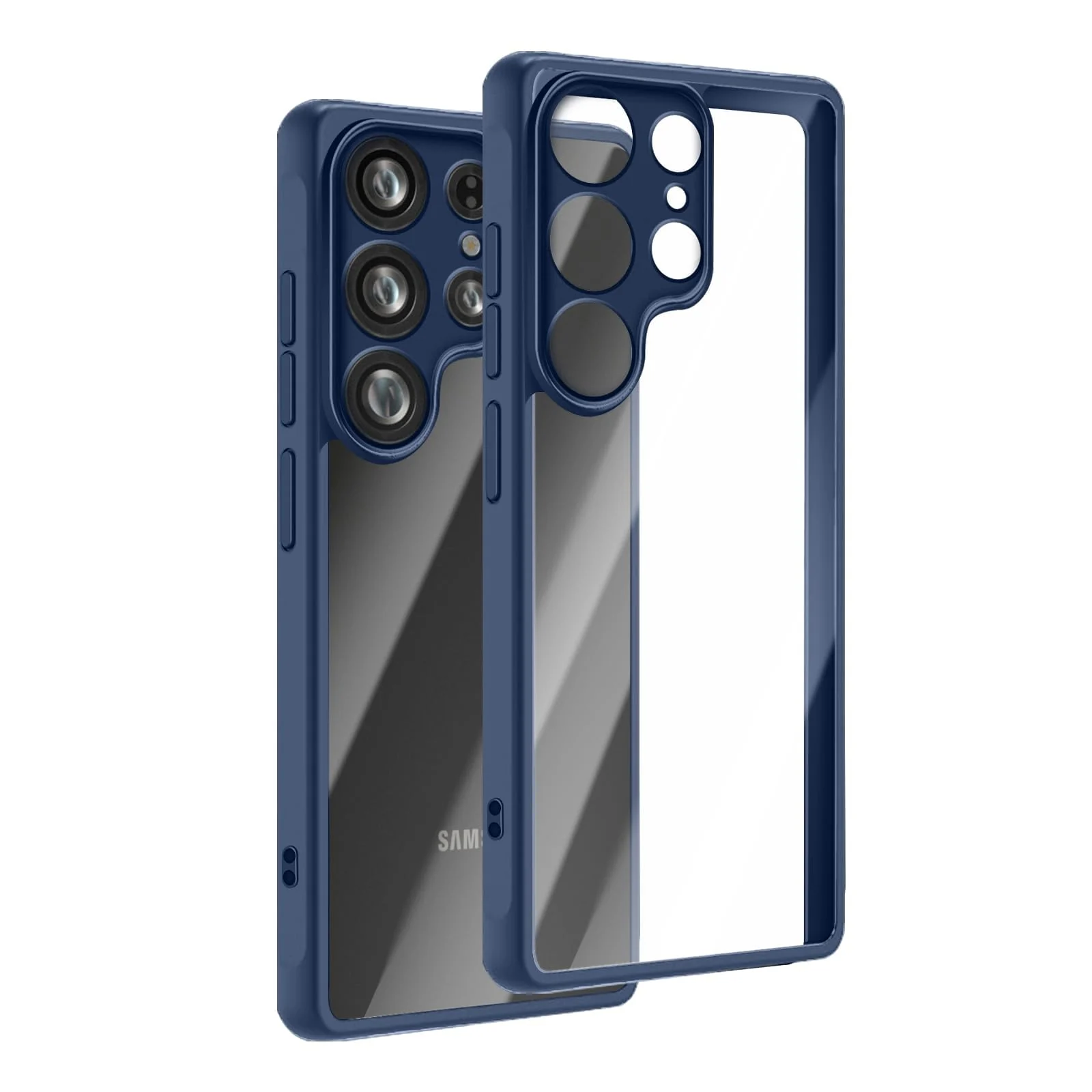 DL3 Mobilak Clear PC and TPU Protective Case for Samsung Galaxy S25 Ultra 5G with Camera Protection and Military-Grade Protection - Blue